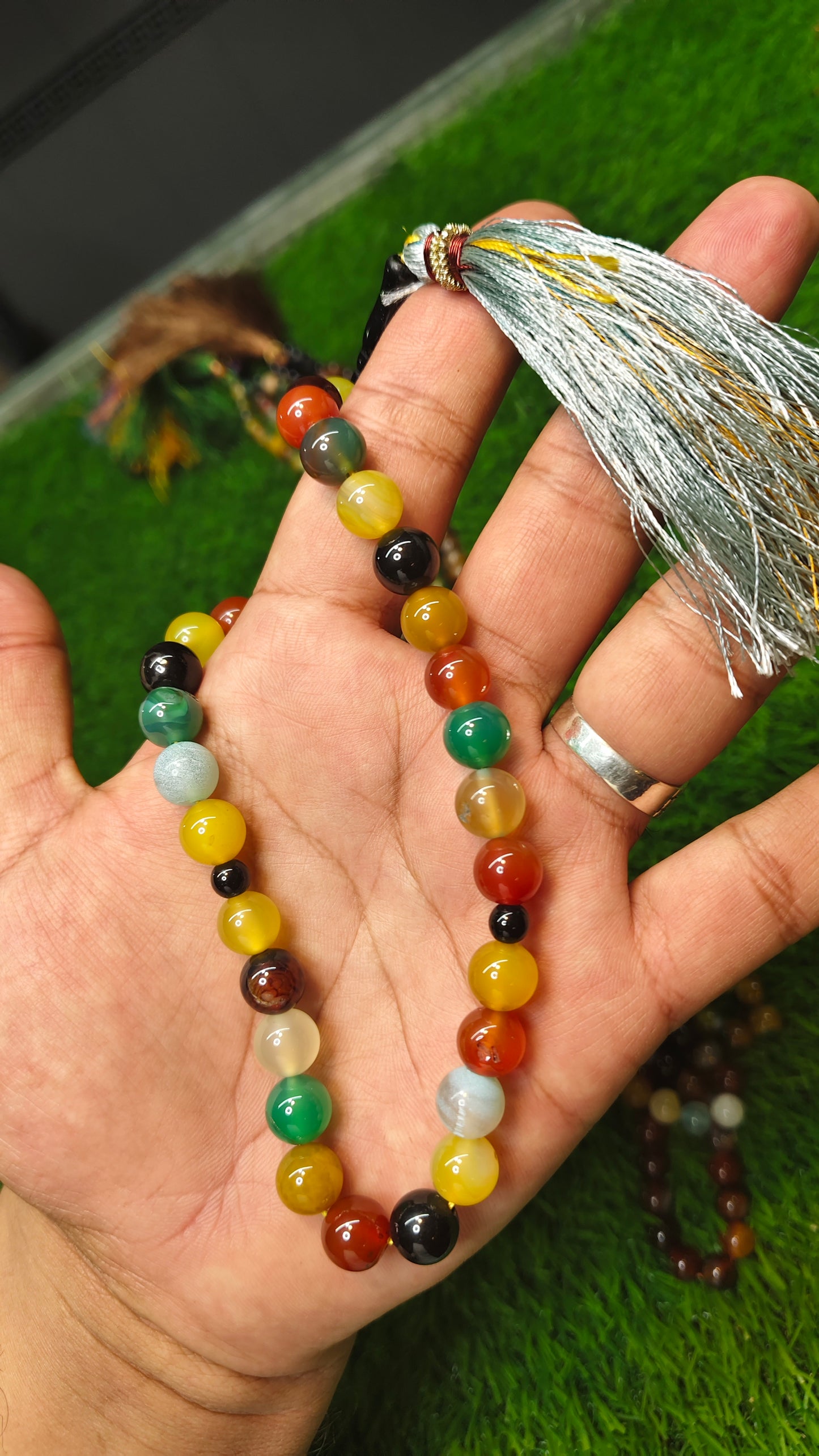 Agate (Aqeeqs) tasbeeh/tasbih - original stone tasbeeh 10 mm 33 beads