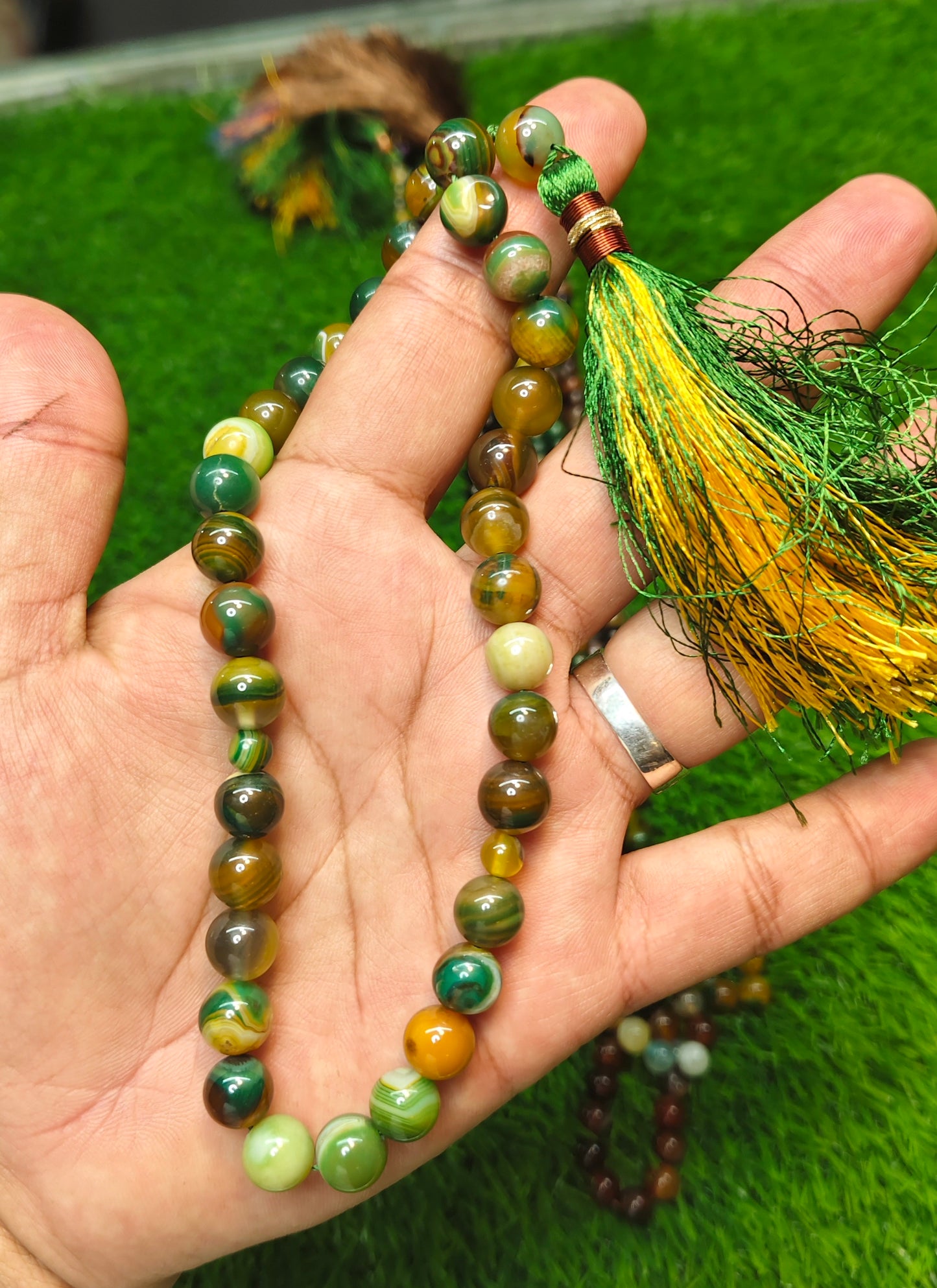 Agate (Aqeeqs) tasbeeh/tasbih - original stone tasbeeh 10 mm 33 beads