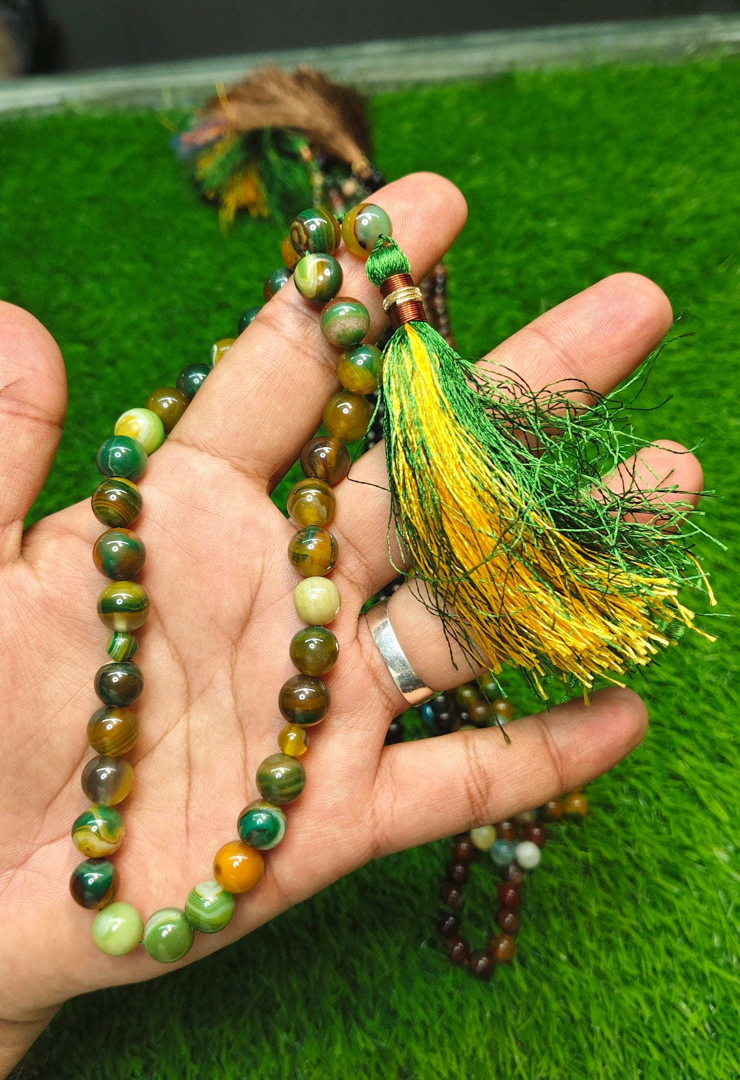 Agate (Aqeeqs) tasbeeh/tasbih - original stone tasbeeh 10 mm 33 beads