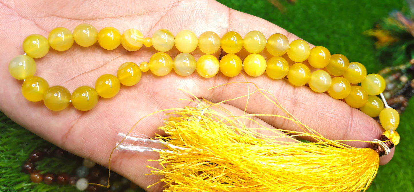 Agate (Aqeeqs) tasbeeh/tasbih - original stone tasbeeh 10 mm 33 beads