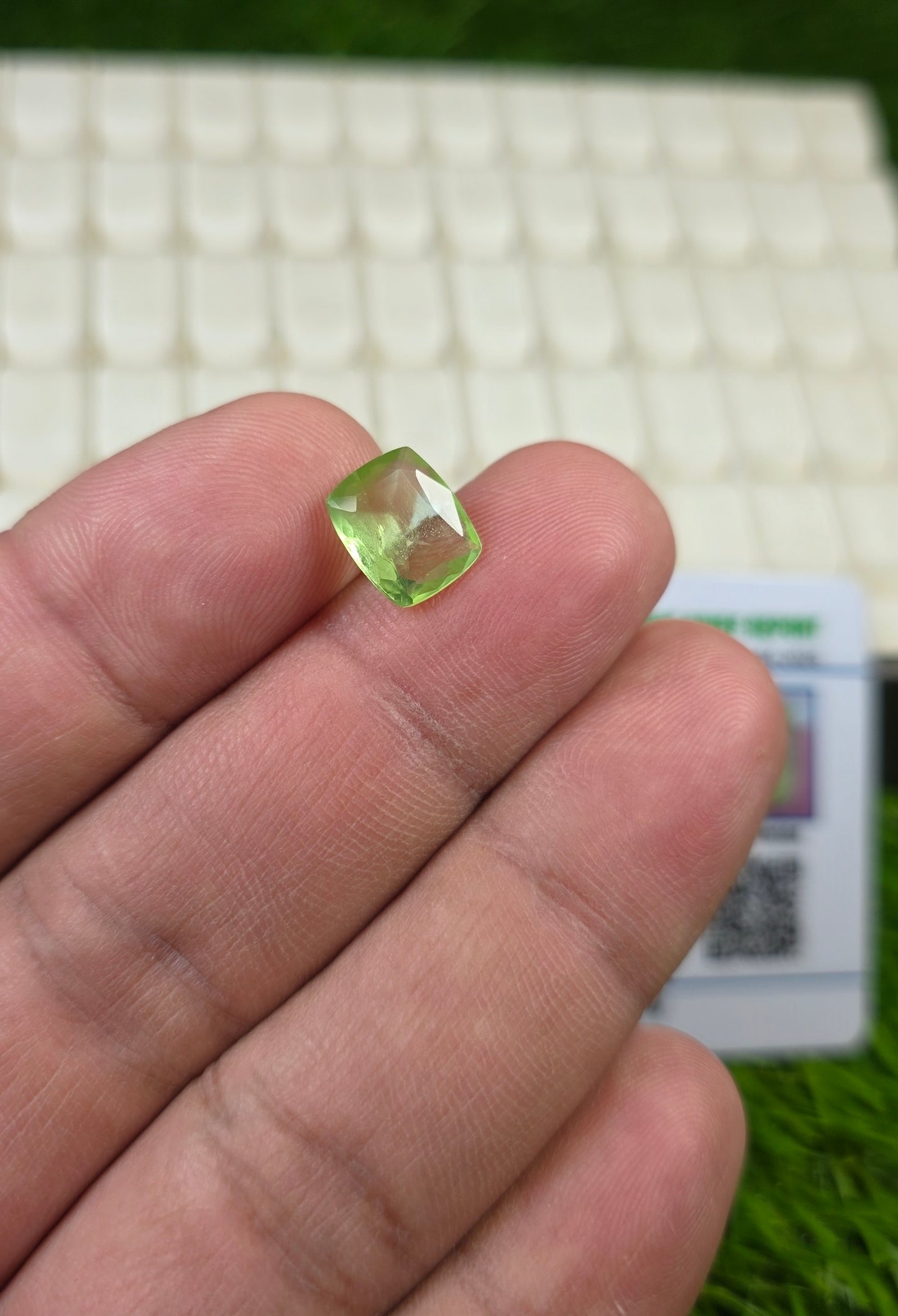 Natural Peridot Stone With Lab Certificate