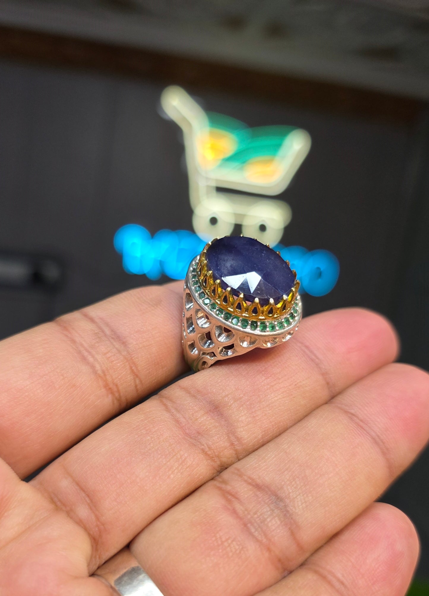 Premium Quality Vintage Style Blue Sapphire Ring