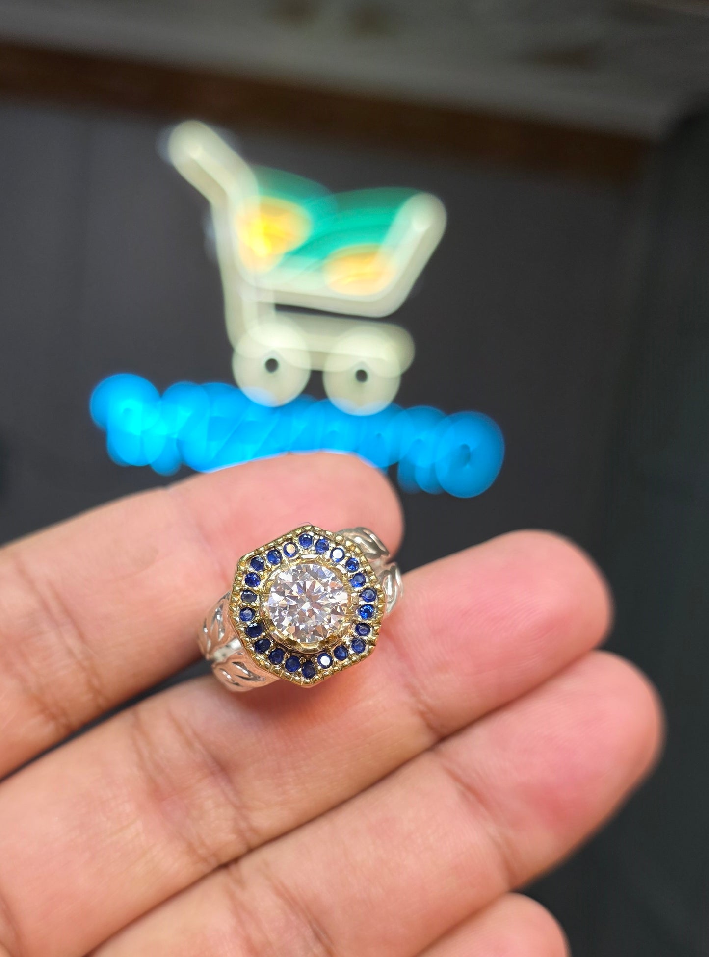 Premium Quality Vintage Style White Moissanite Ring