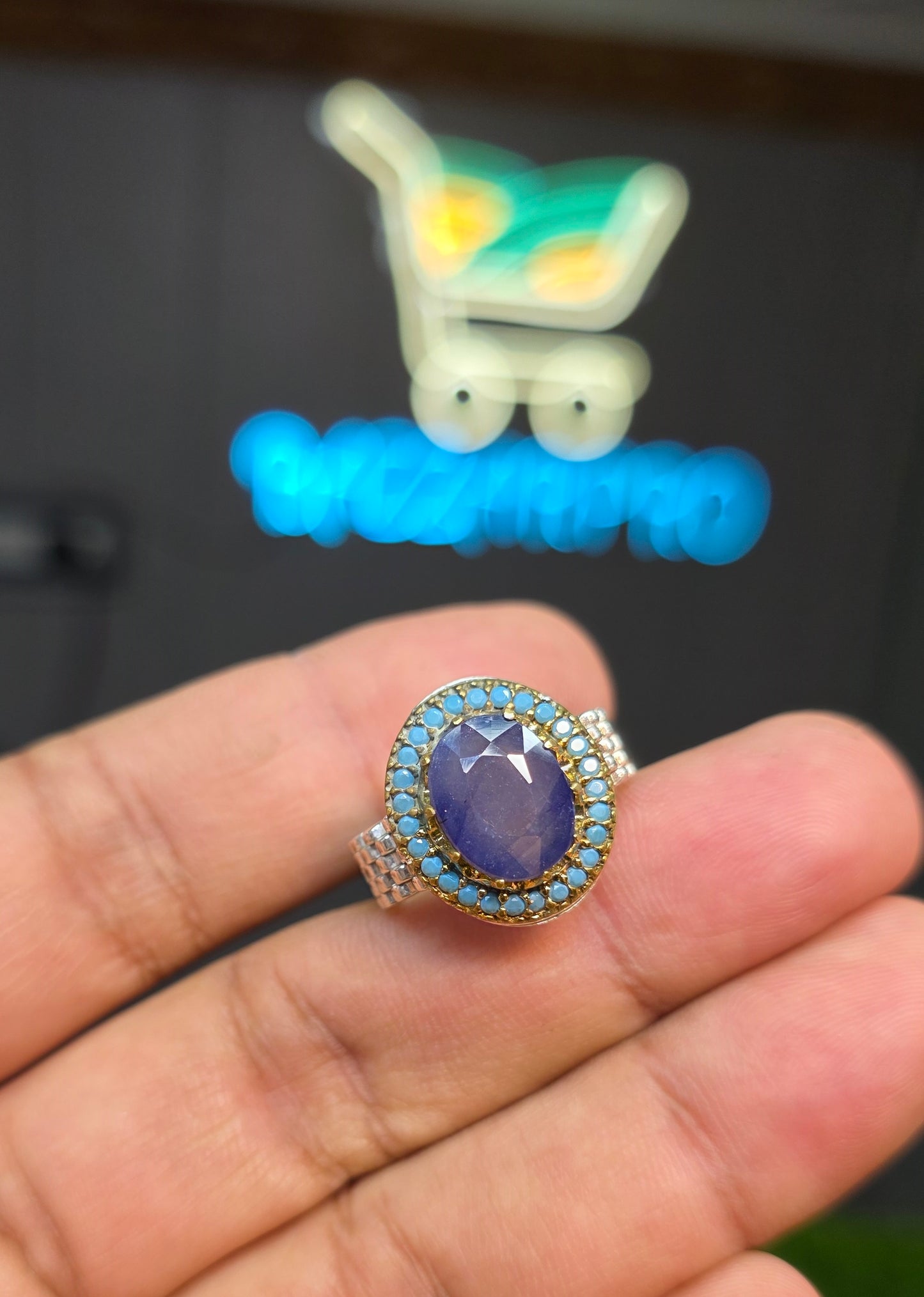 Premium Quality Vintage Style Blue Sapphire Ring