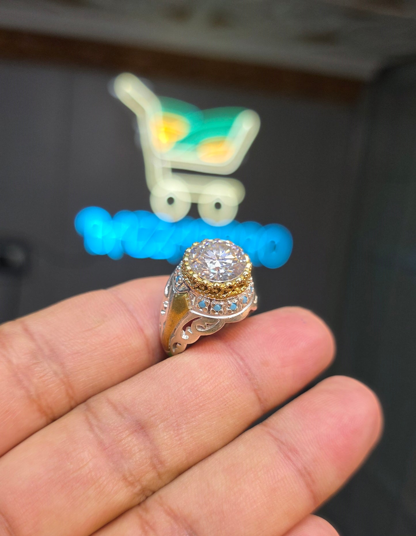 Premium Quality Vintage Style White Moissanite Ring