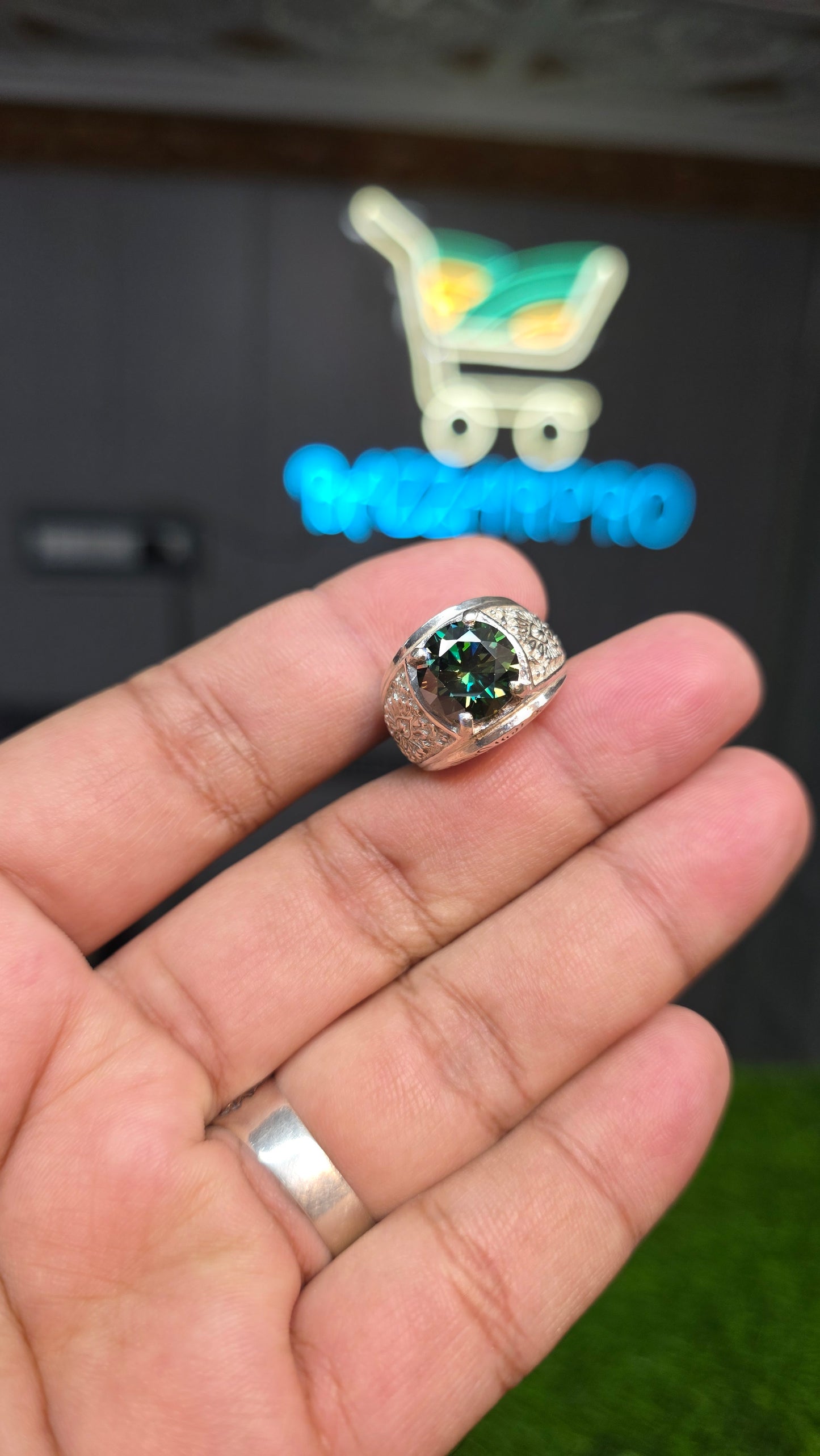 Premium Quality Green Moissanite Ring
