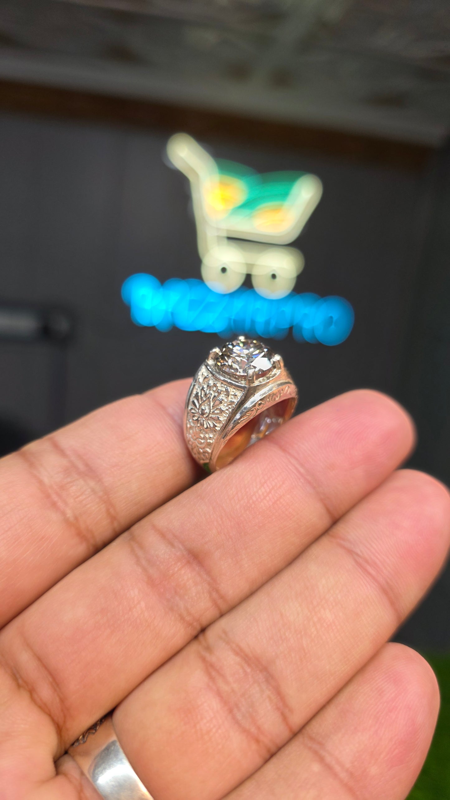 Premium Quality Smoky Black Moissanite Ring