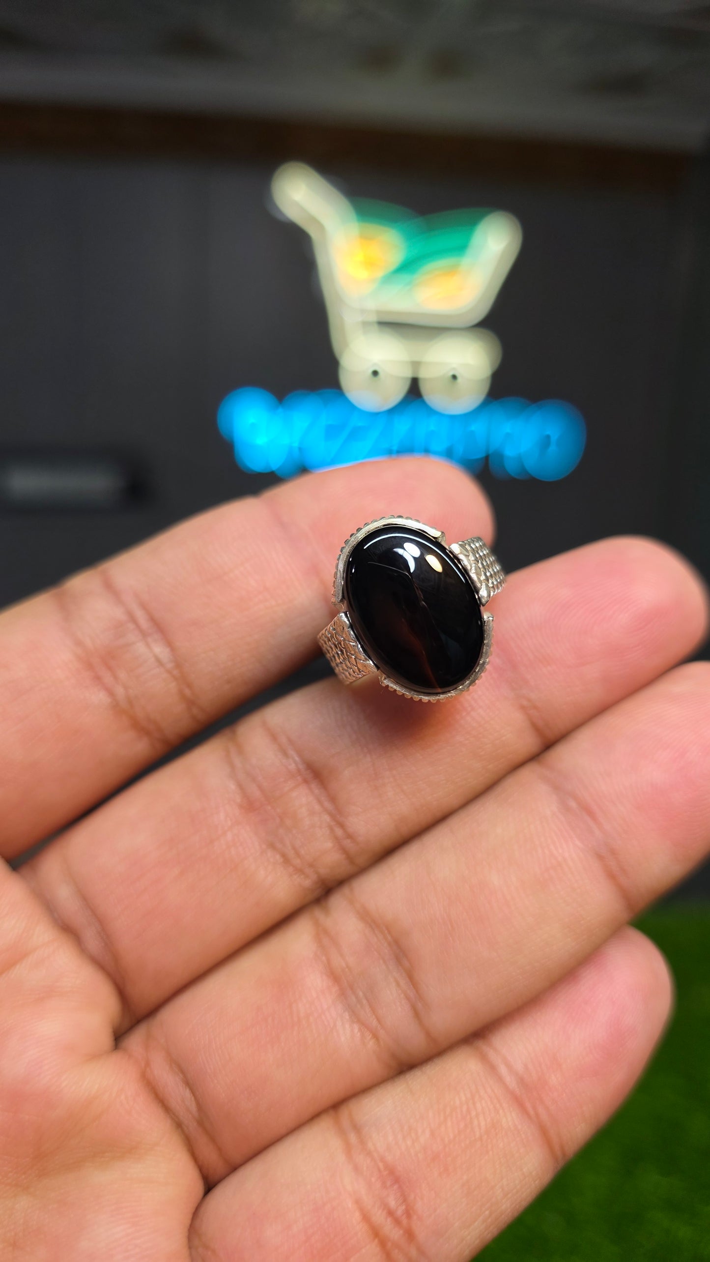Premium Quality Black Aqeeq Ring