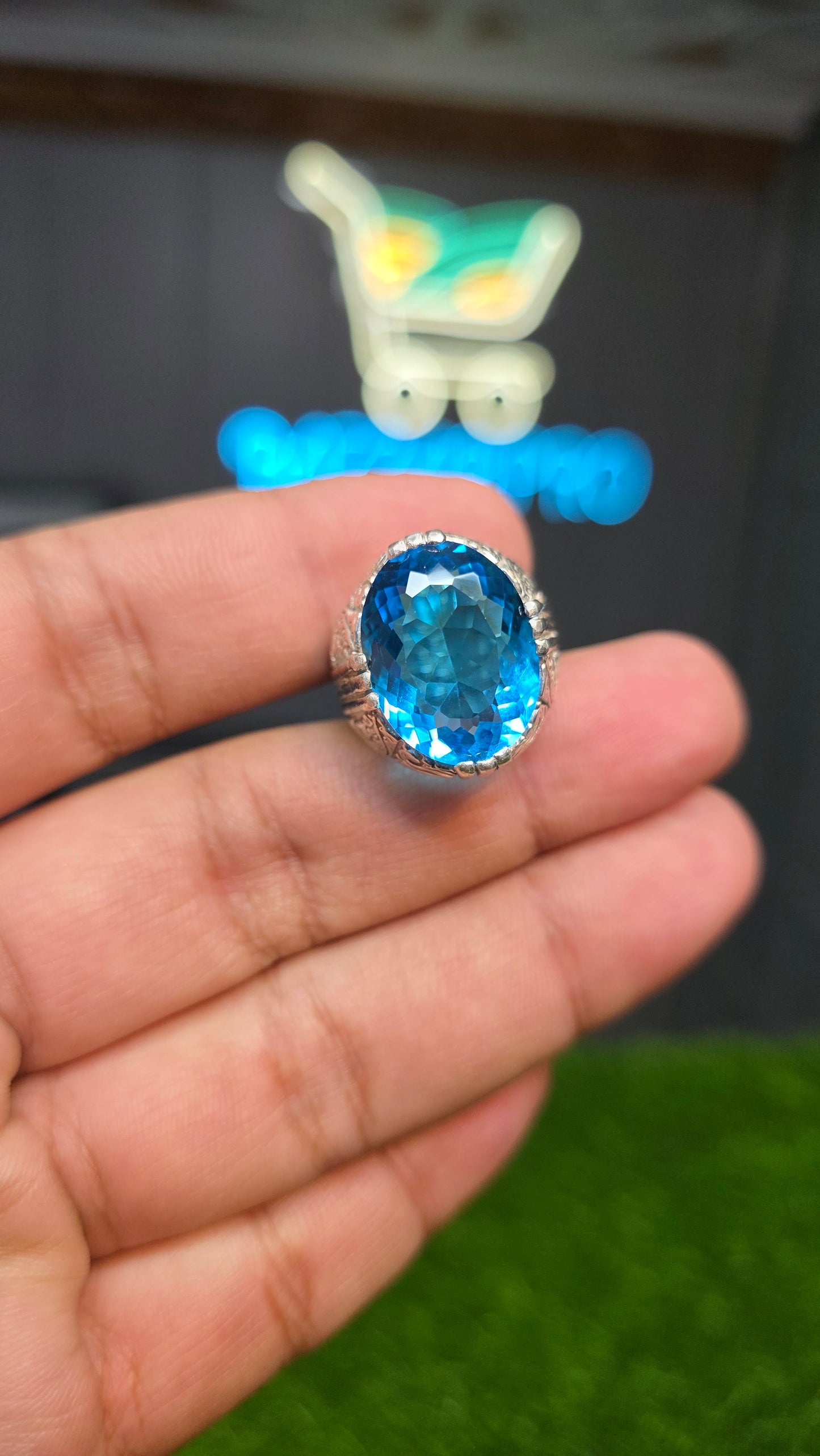 Premium Quality Blue Topaz Ring