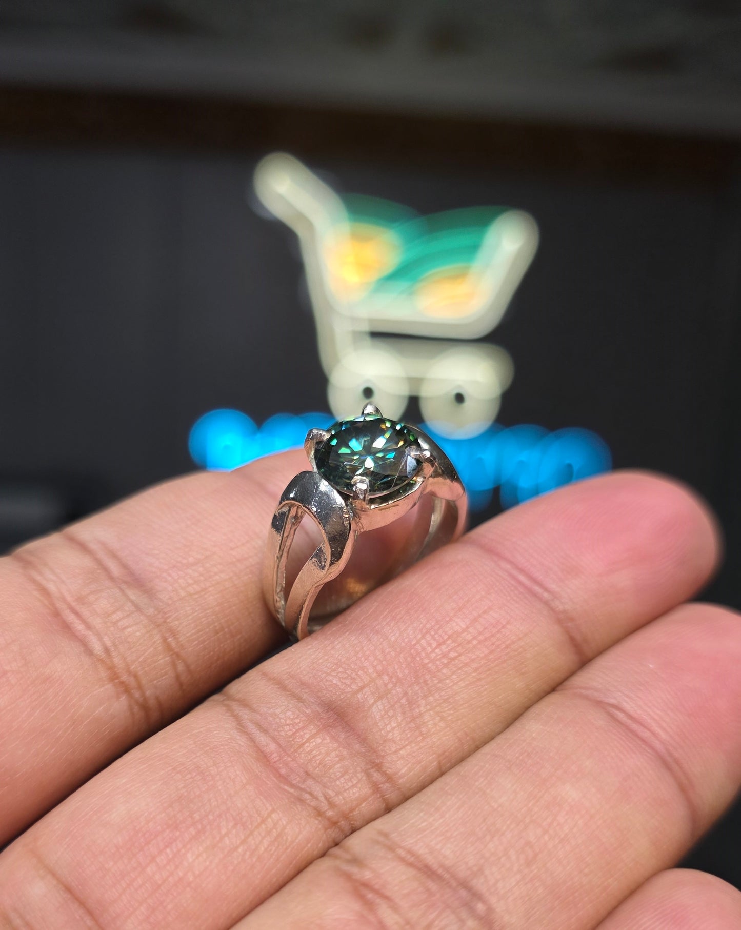 Premium Quality Green Moissanite Ring