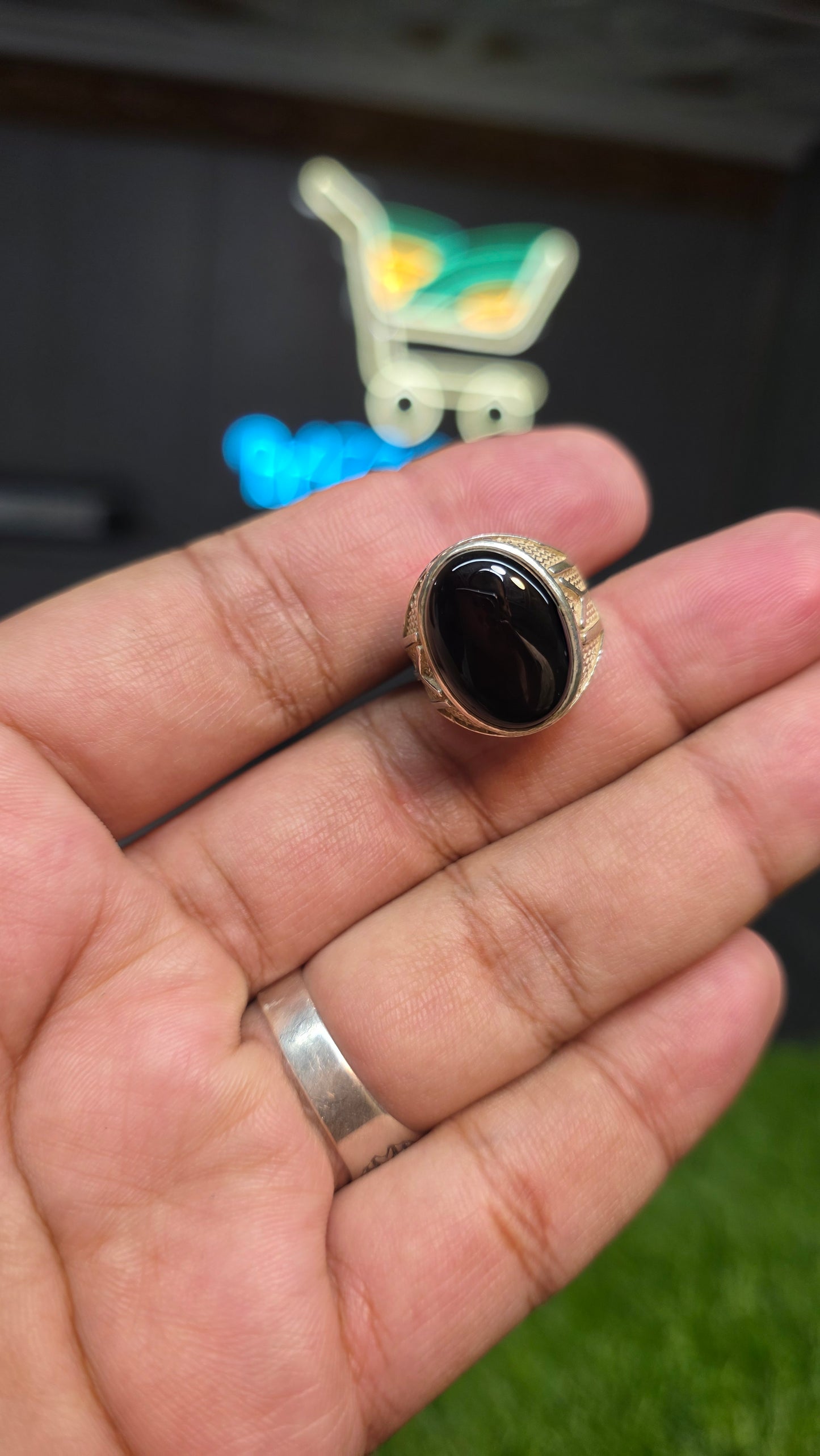 Premium Quality Black Aqeeq Ring