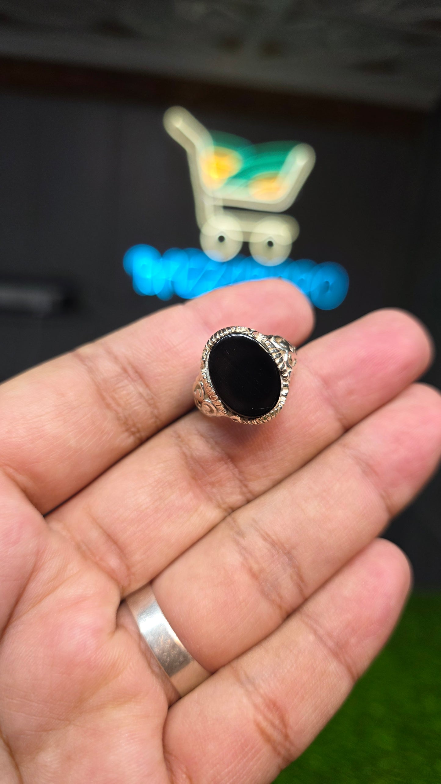 Premium Quality Black Aqeeq Ring