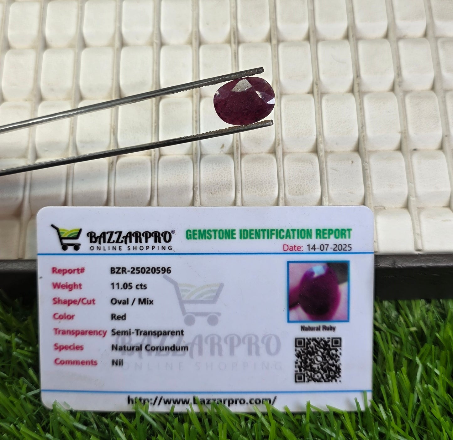Natural Ruby Stone With Lab Certificate