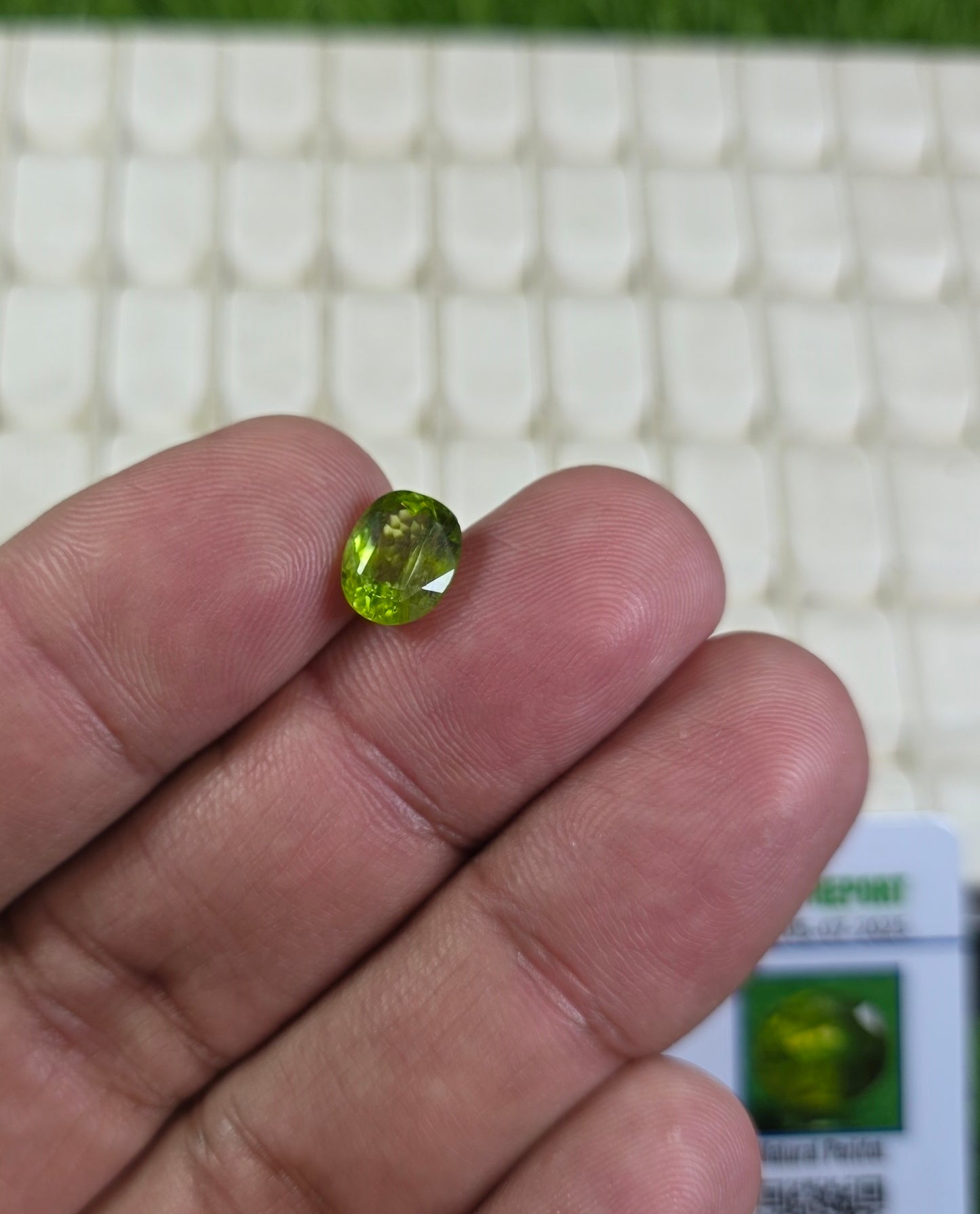 Natural Peridot Stone With Lab Certificate