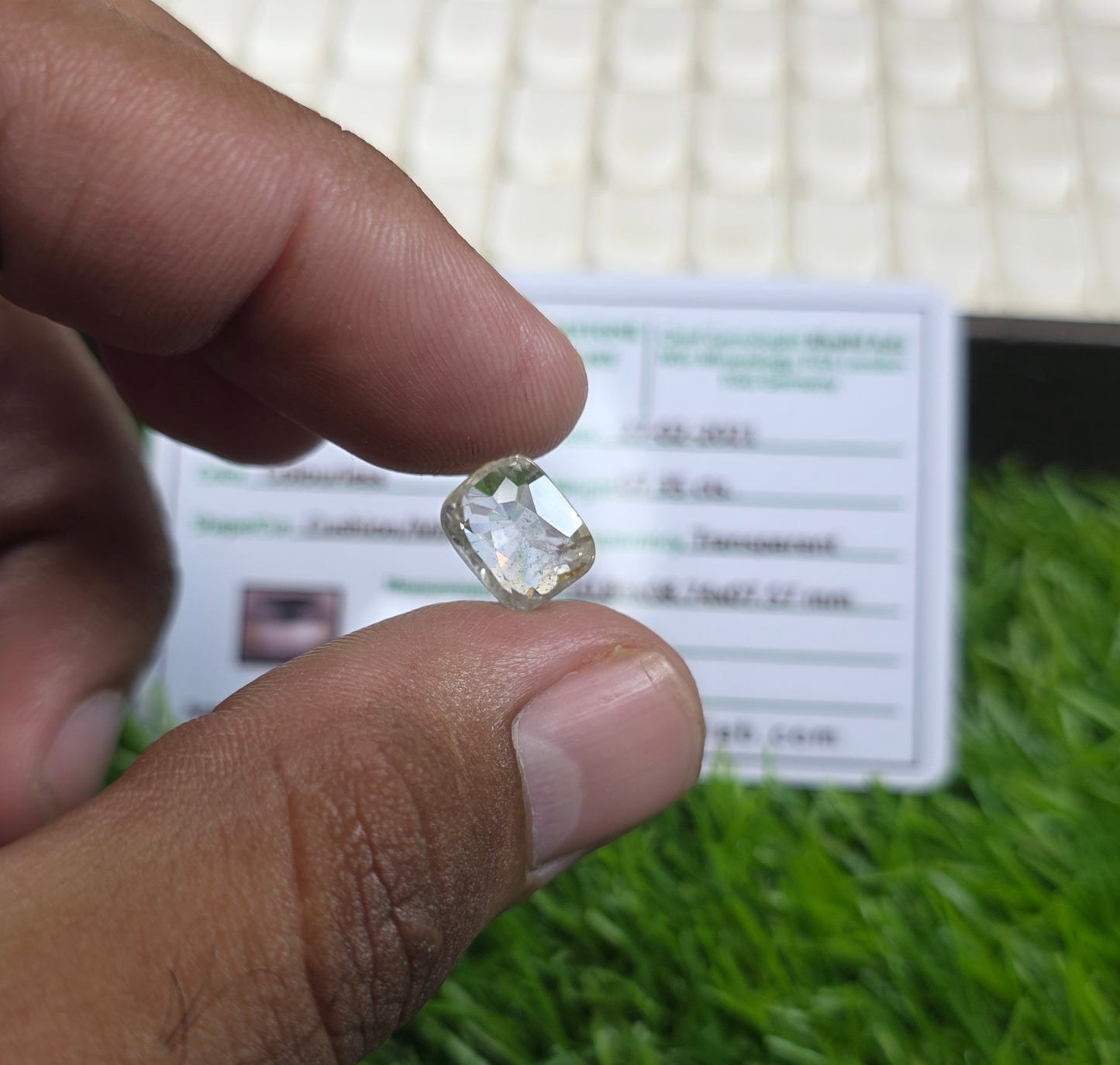Natural White Pukhraj Stone With Lab Certificate