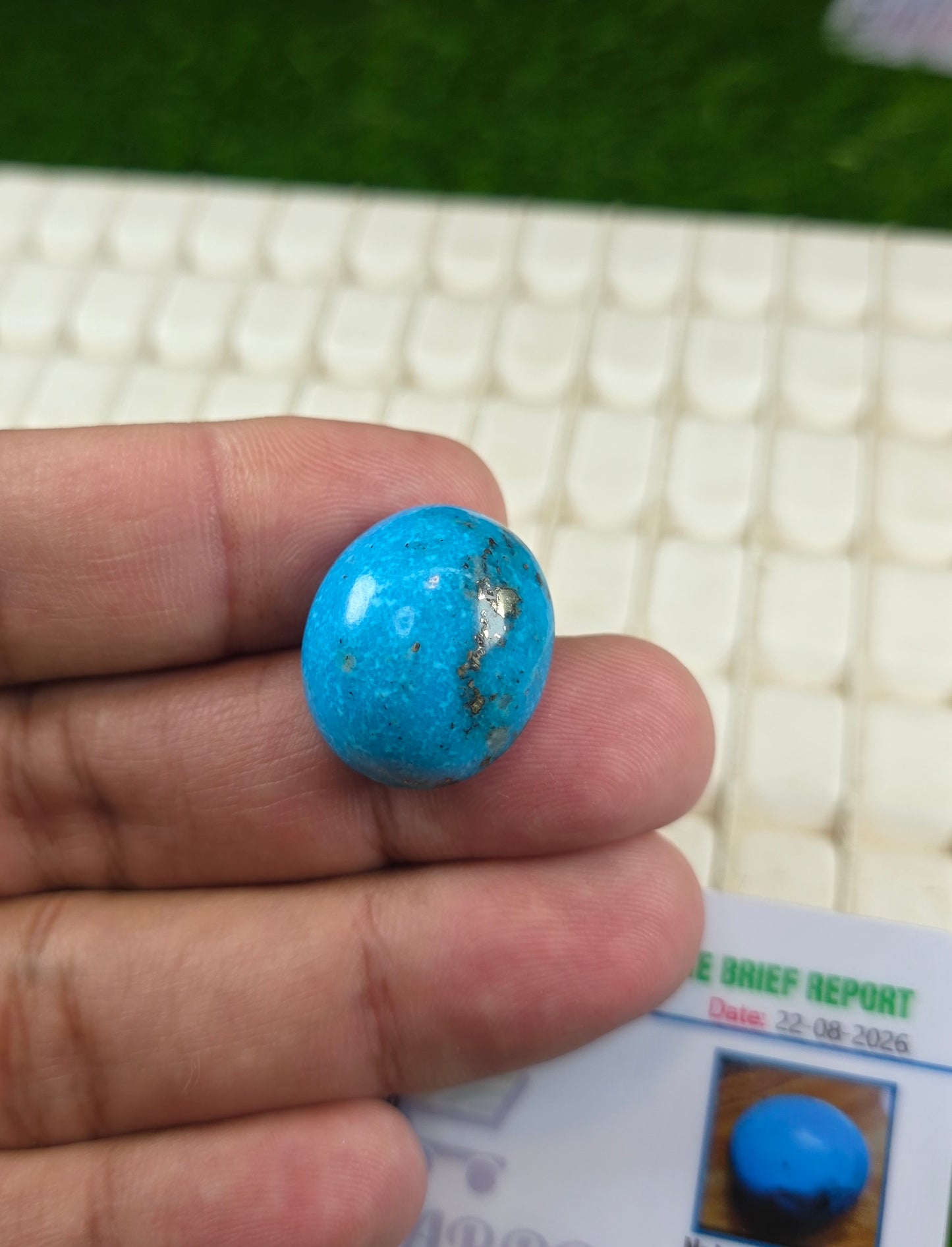Natural Nisha Puri Feroza Stone With Lab Certificate