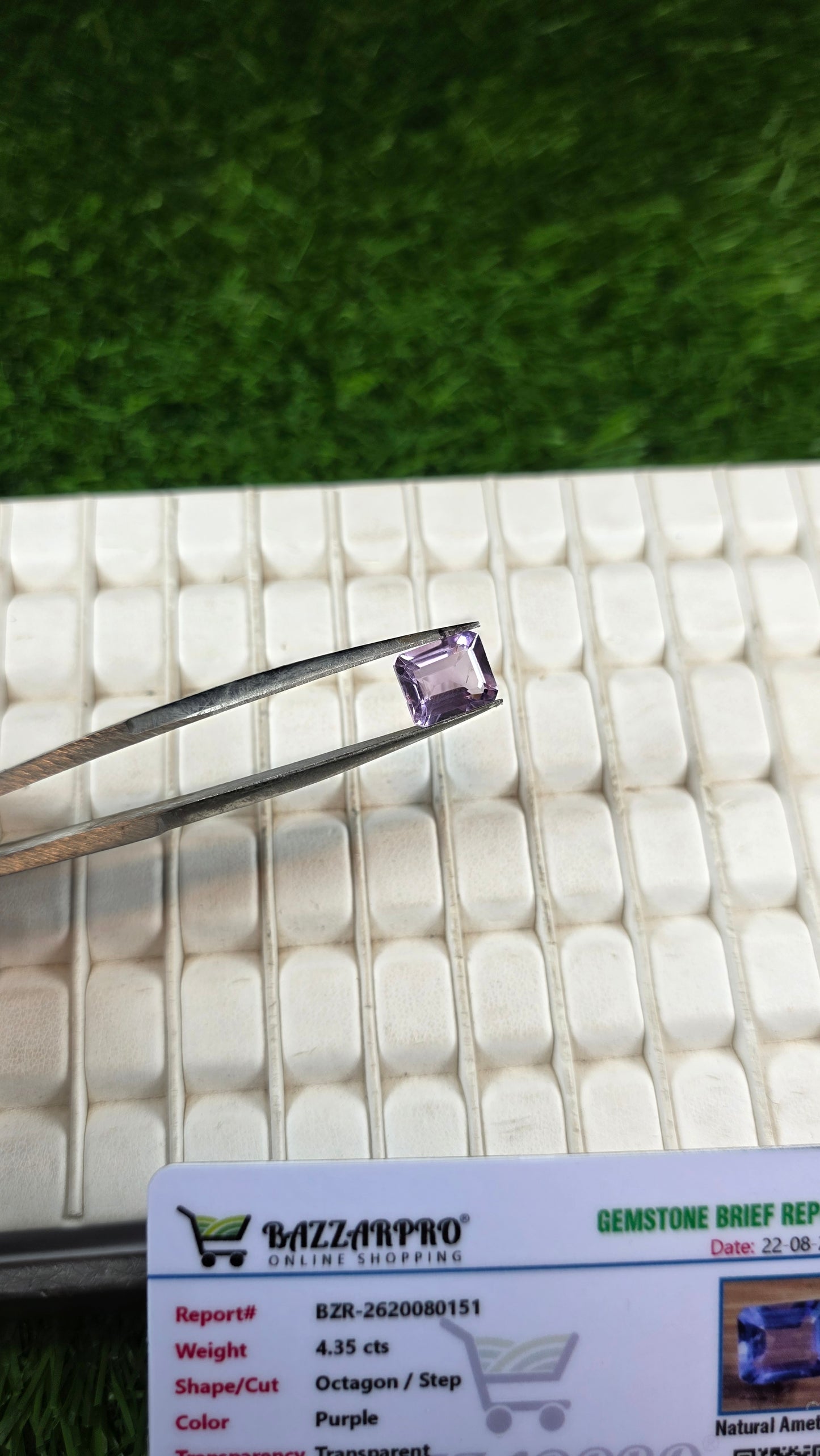 Natural Amethyst Stone With Lab Certificate