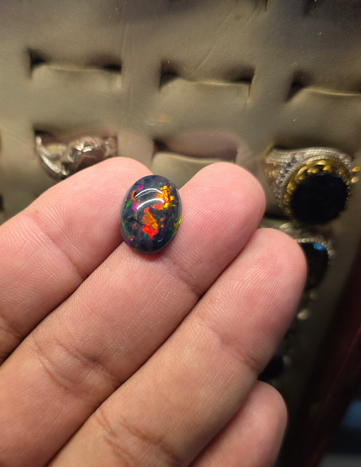 Natural Full Fire Opal Stone With Lab Certificate