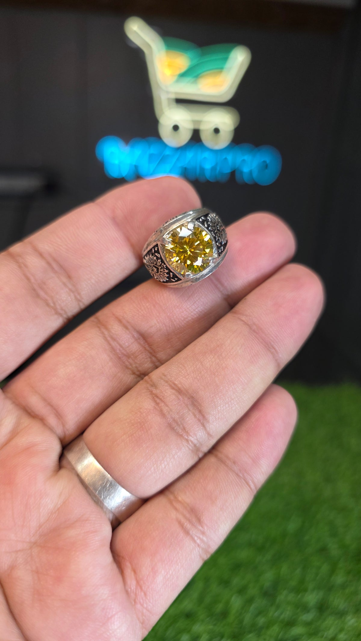 Yellow Moissanite Diamond Ring