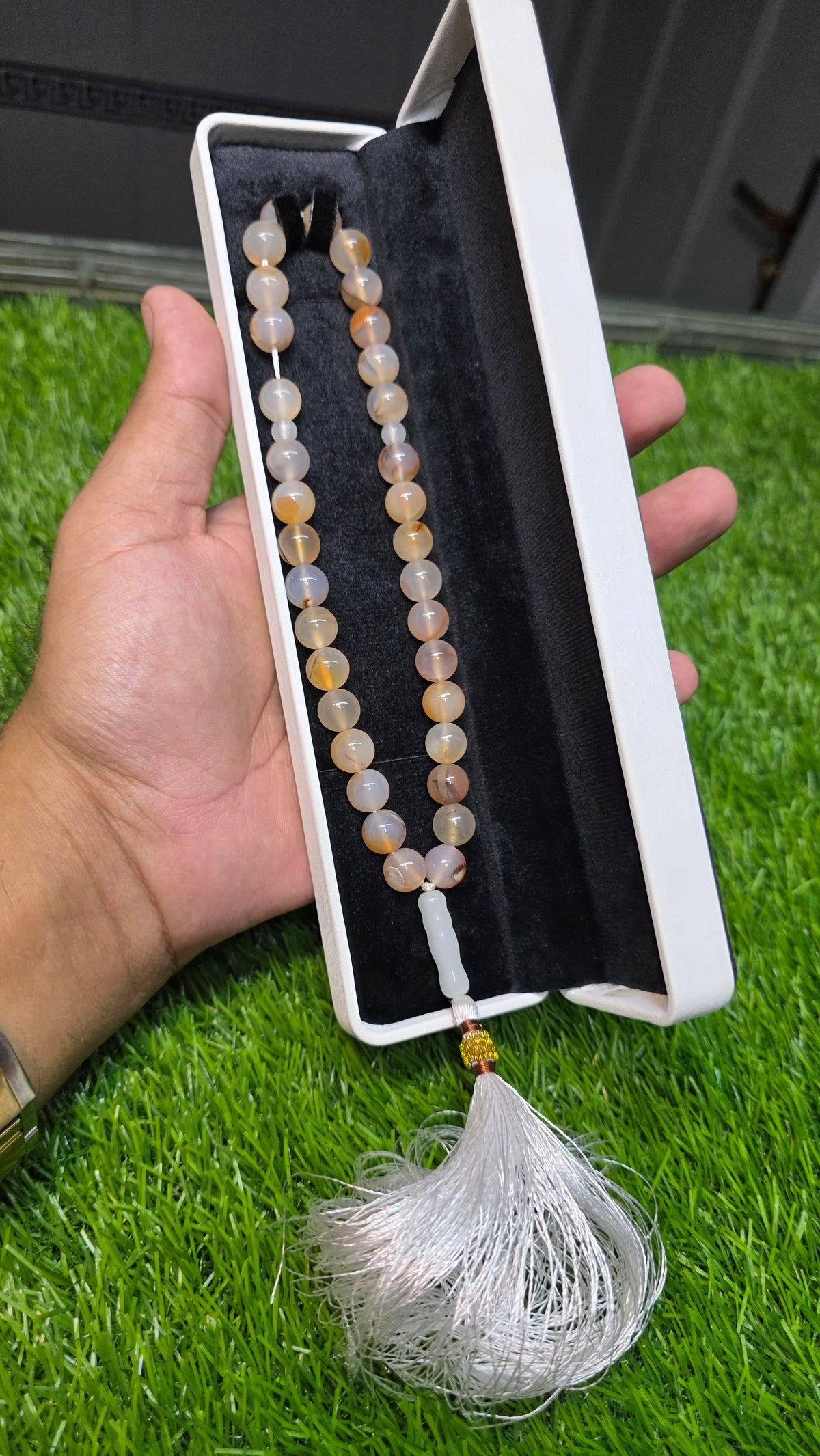 Natural Aqeeq Tasbeeh 33 Beads