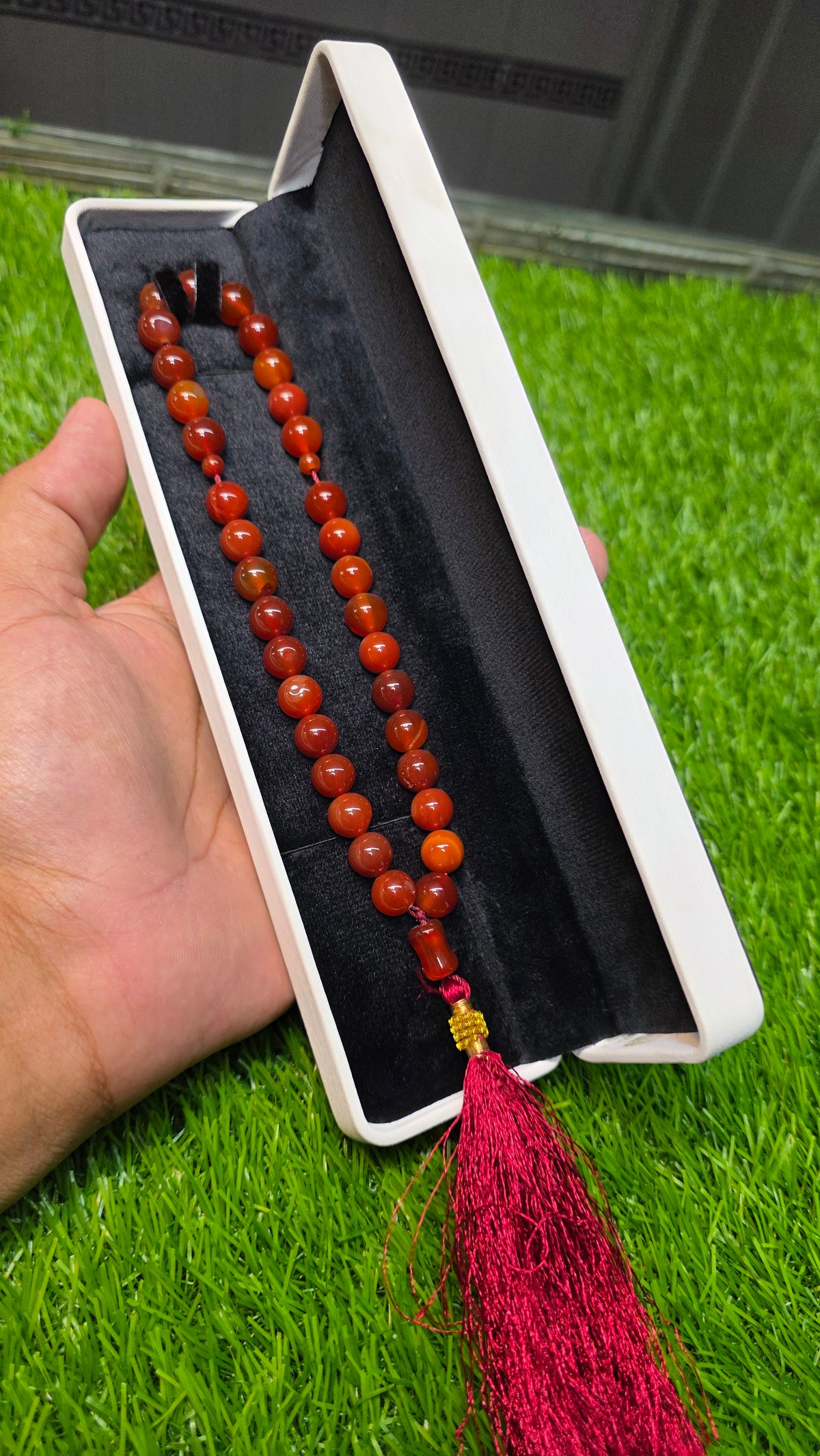 Natural Aqeeq Tasbeeh 33 Beads