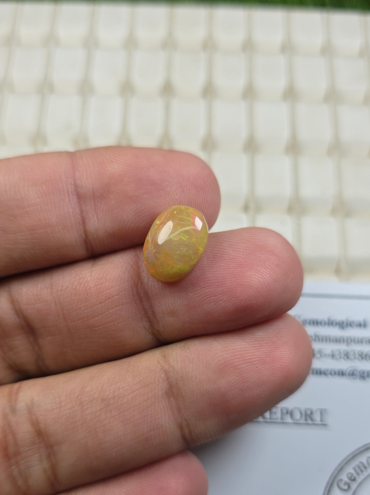 Natural Full Fire Opal Stone With Lab Certificate