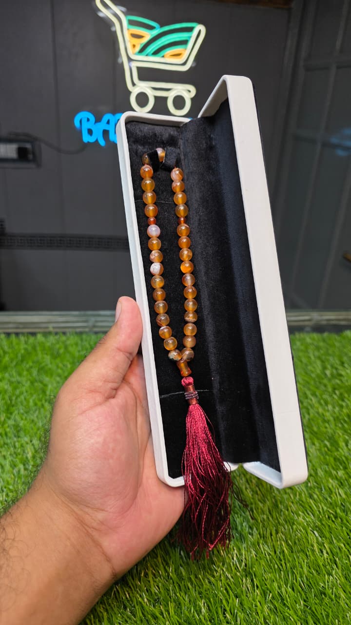 Natural Aqeeq Tasbeeh 33 Beads