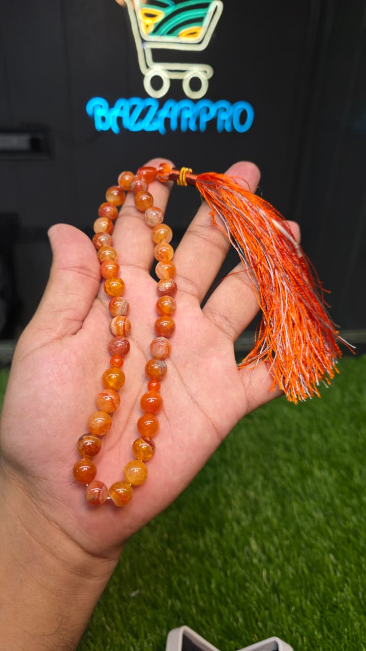 Natural Aqeeq Tasbeeh 33 Beads