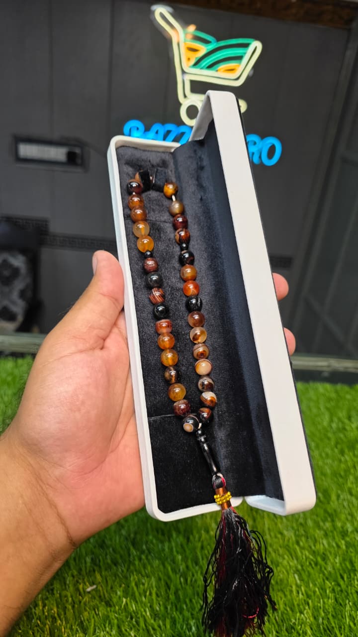 Natural Aqeeq Tasbeeh 33 Beads