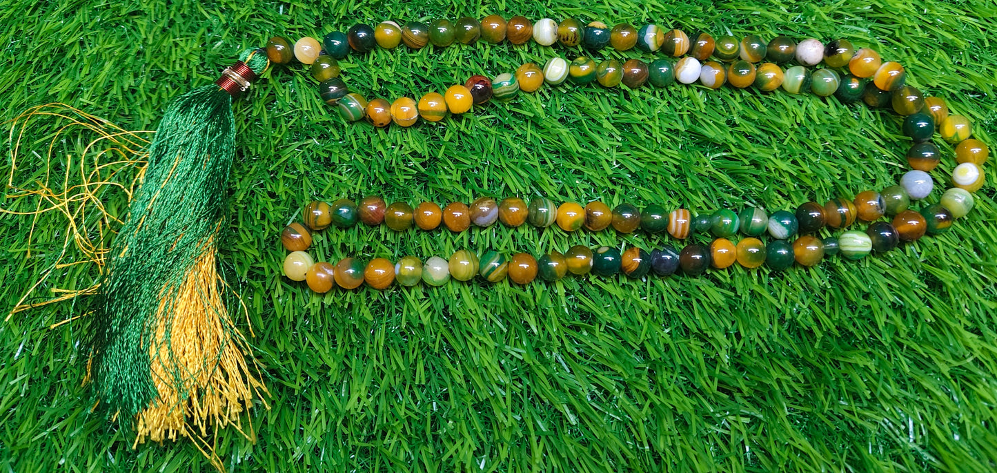 Agate (Aqeeqs) tasbeeh/tasbih - original stone tasbeeh 8mm 100 beads