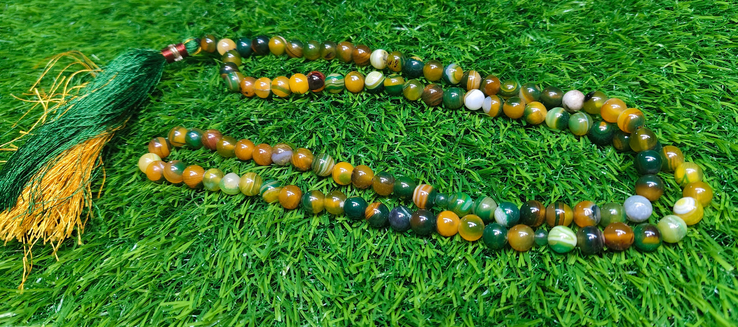Agate (Aqeeqs) tasbeeh/tasbih - original stone tasbeeh 8mm 100 beads