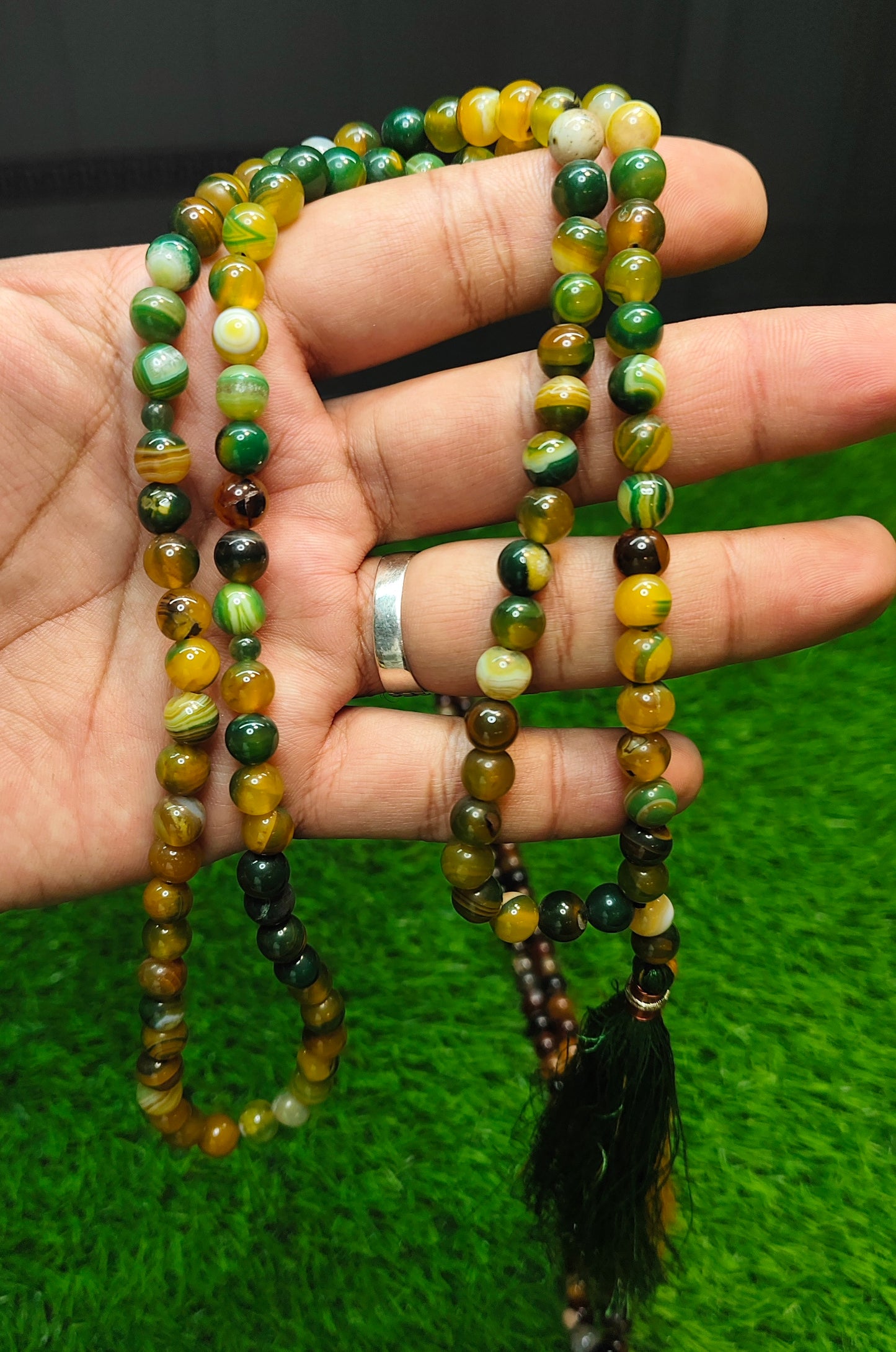 Agate (Aqeeqs) tasbeeh/tasbih - original stone tasbeeh 8mm 100 beads