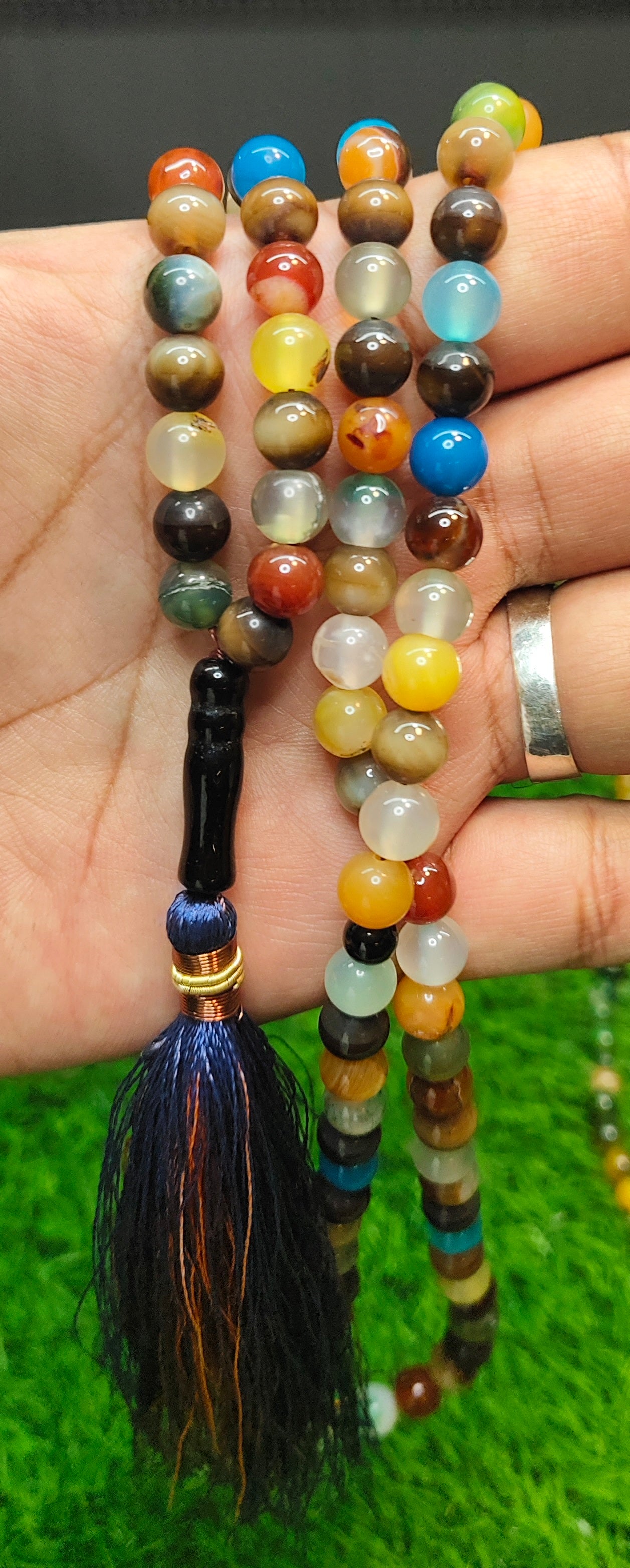 Agate (Aqeeqs) tasbeeh/tasbih - original stone tasbeeh 8mm 100 beads