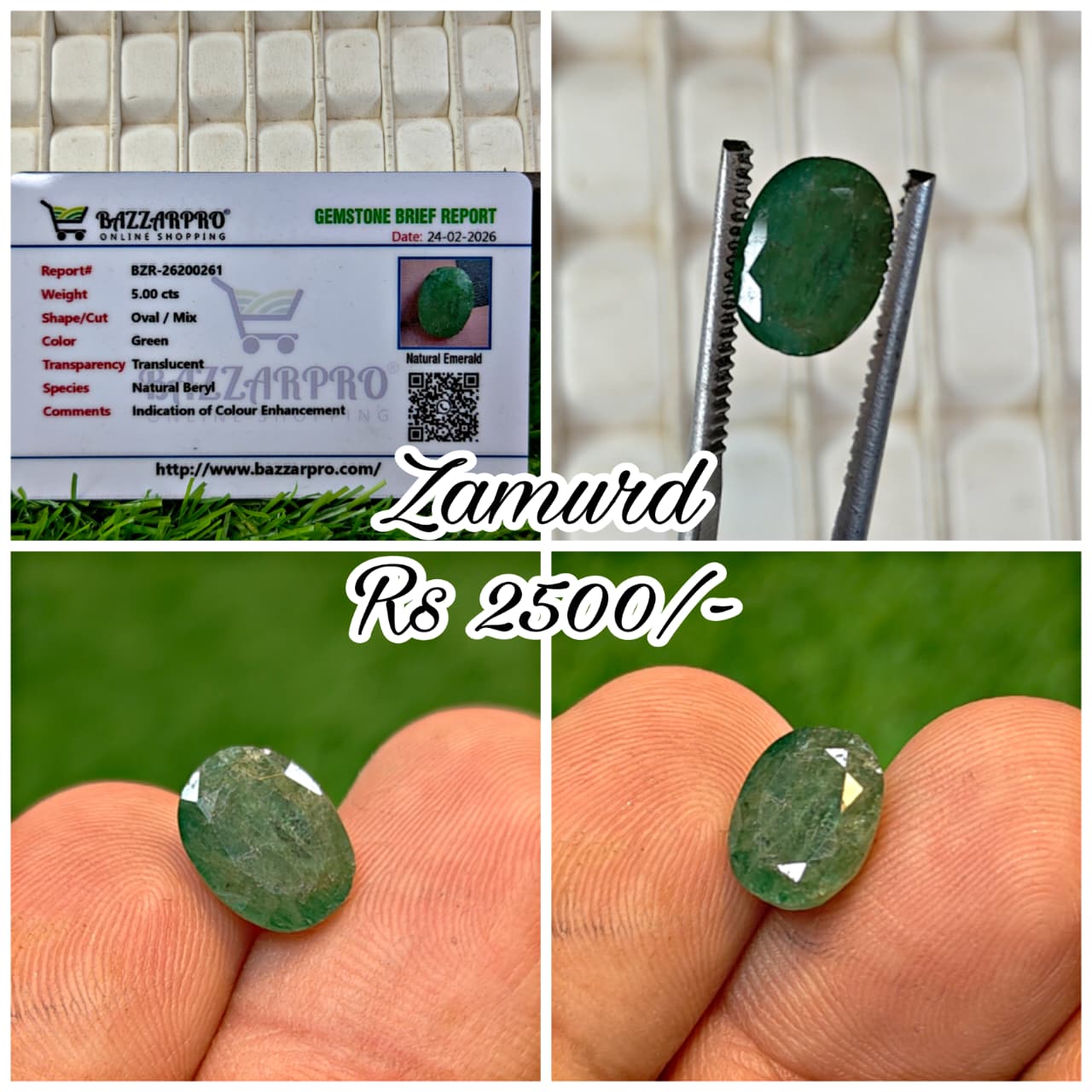 Premium Quality Zambian Zamurd With Lab Certifice