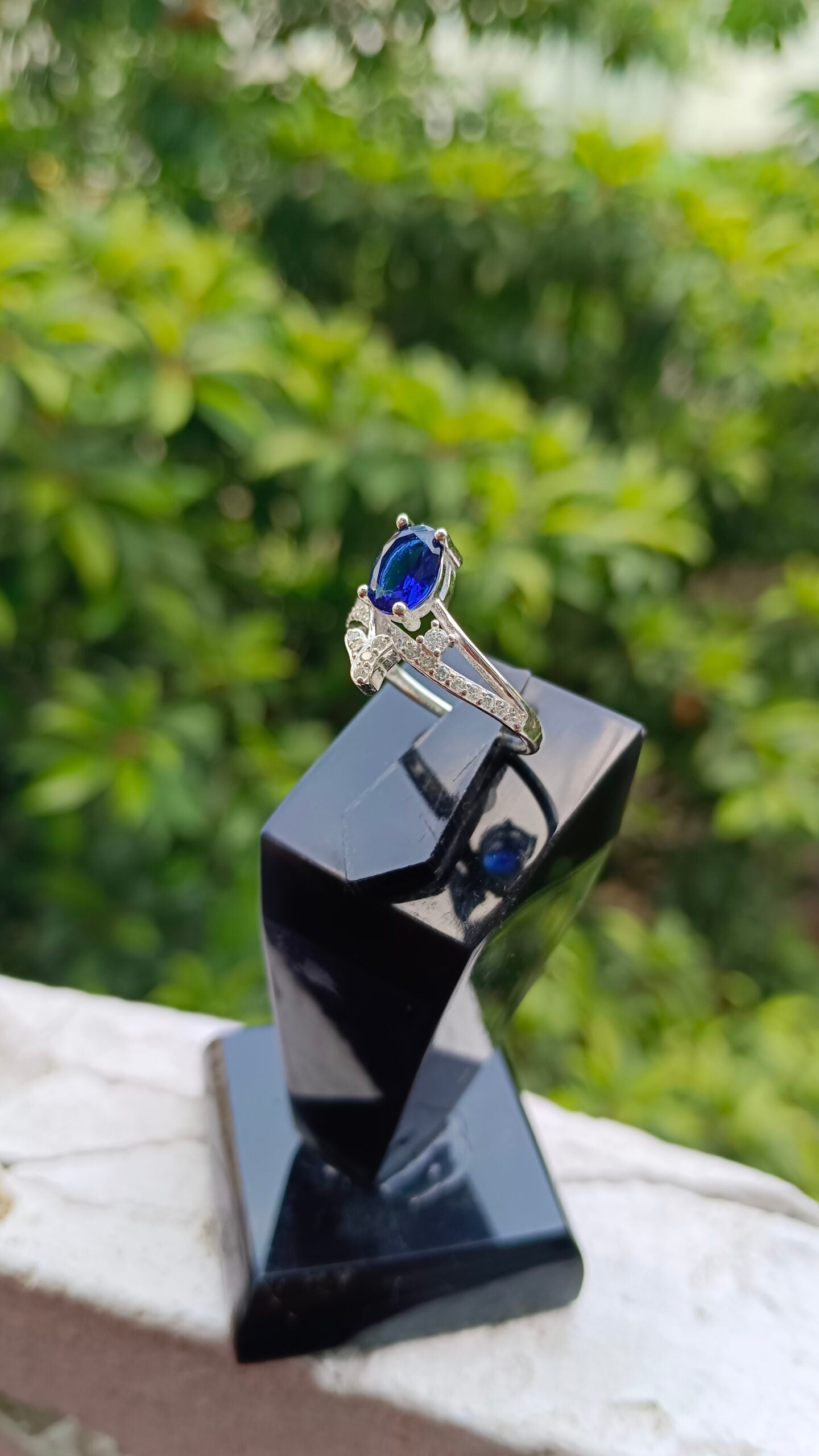 Blue Zircon Ring For Ladies