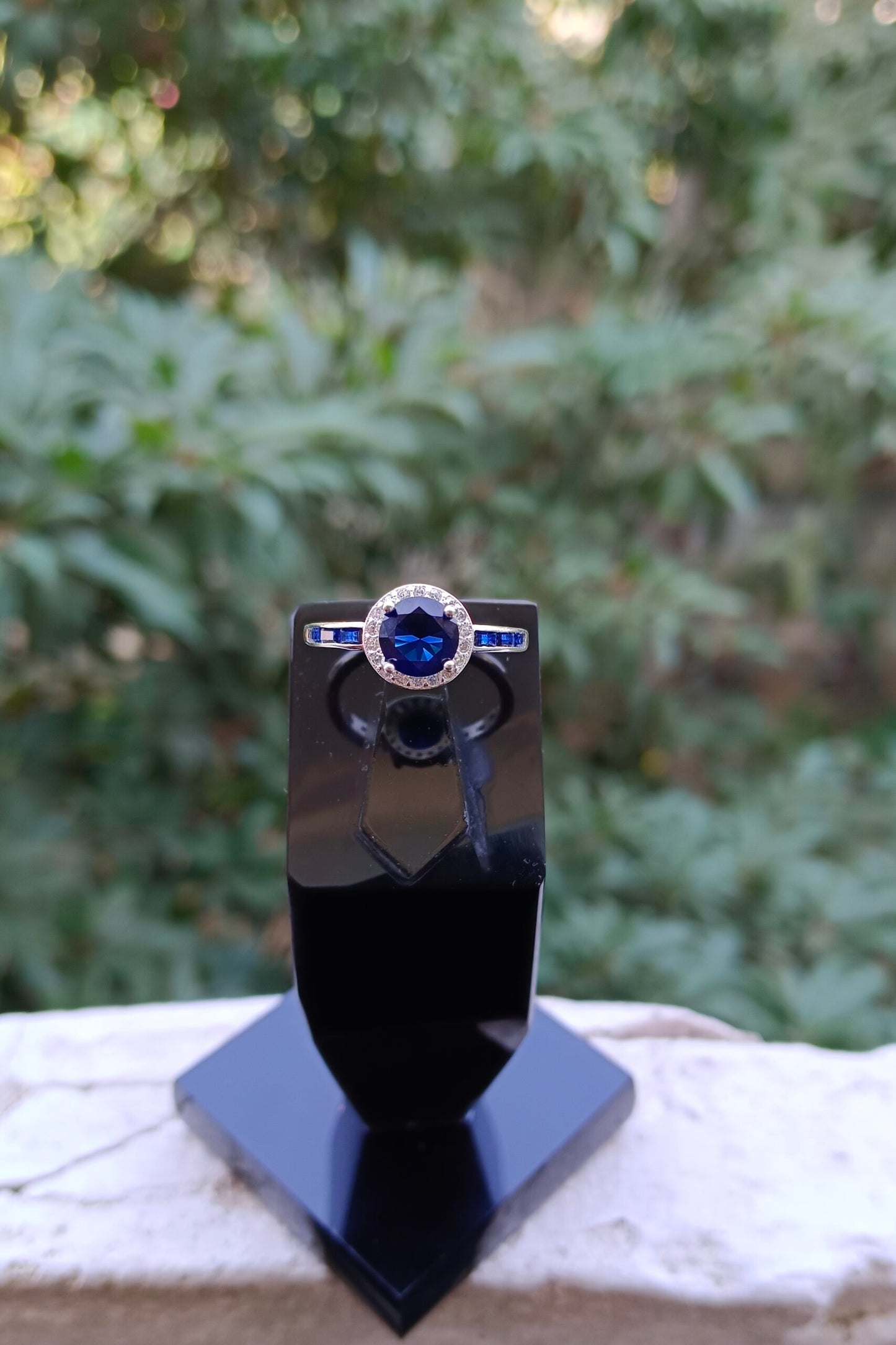 Blue Color Zircon Ladies Ring