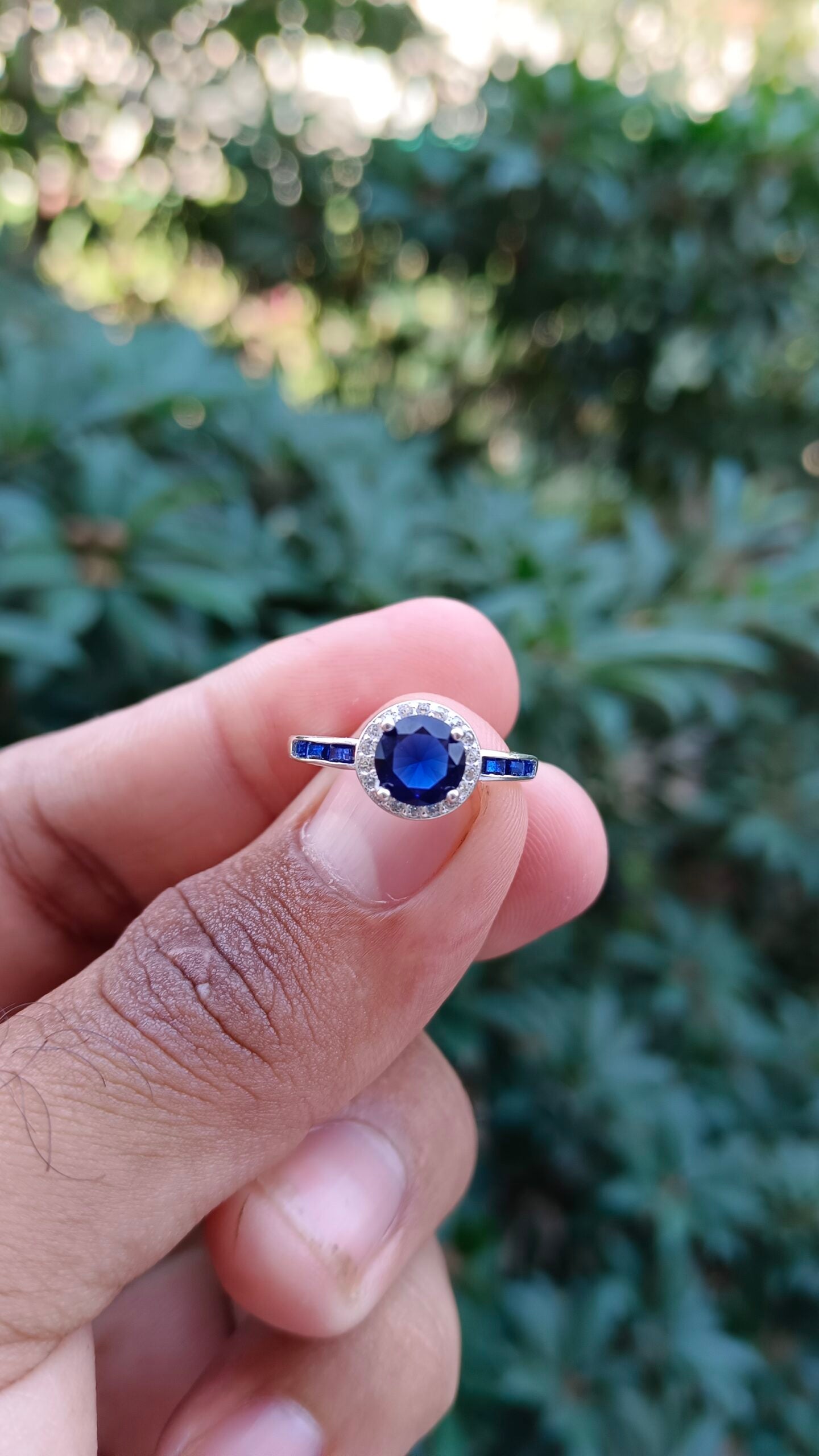 Blue Color Zircon Ladies Ring