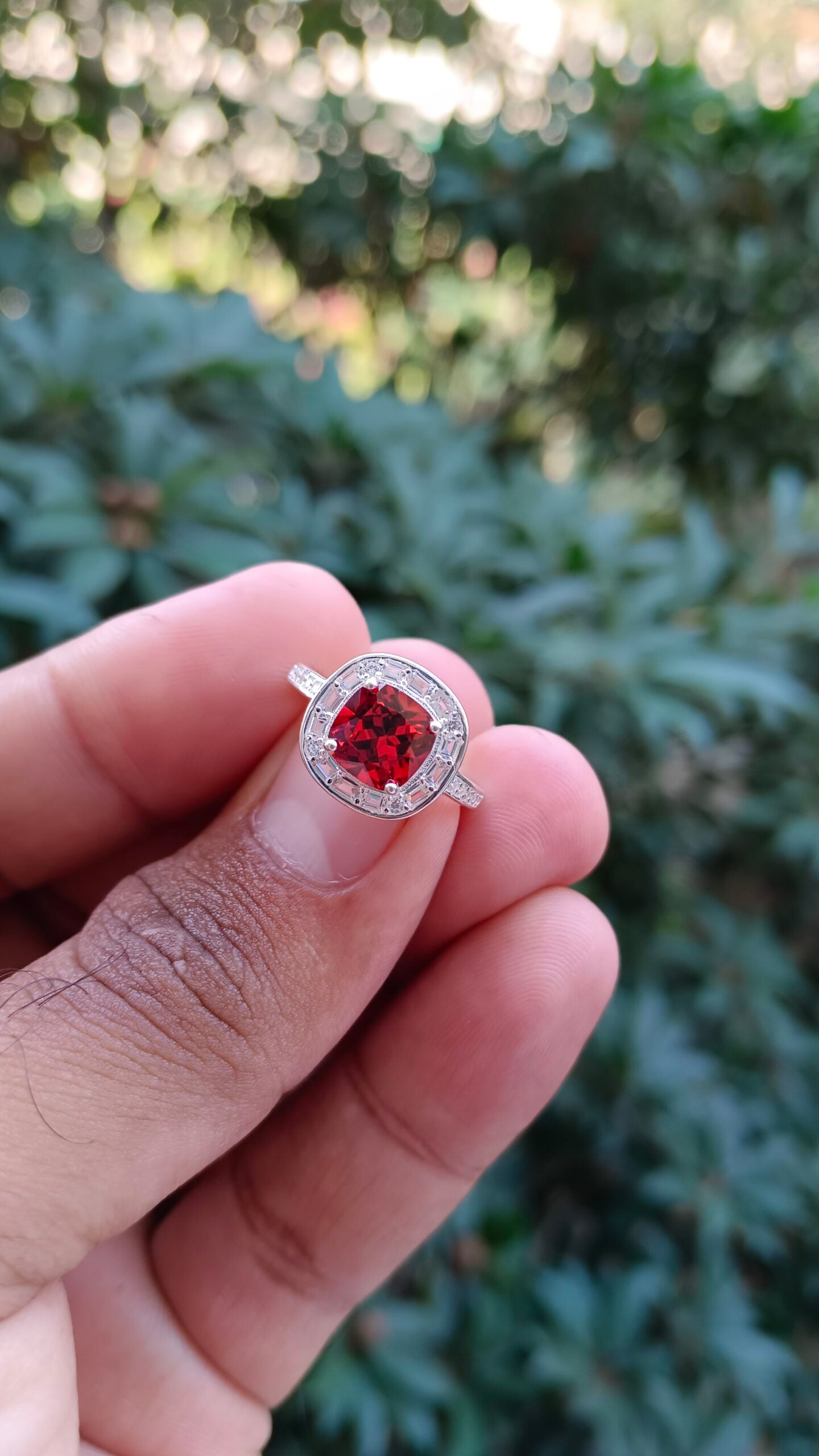 Red Zircon Ladies Ring