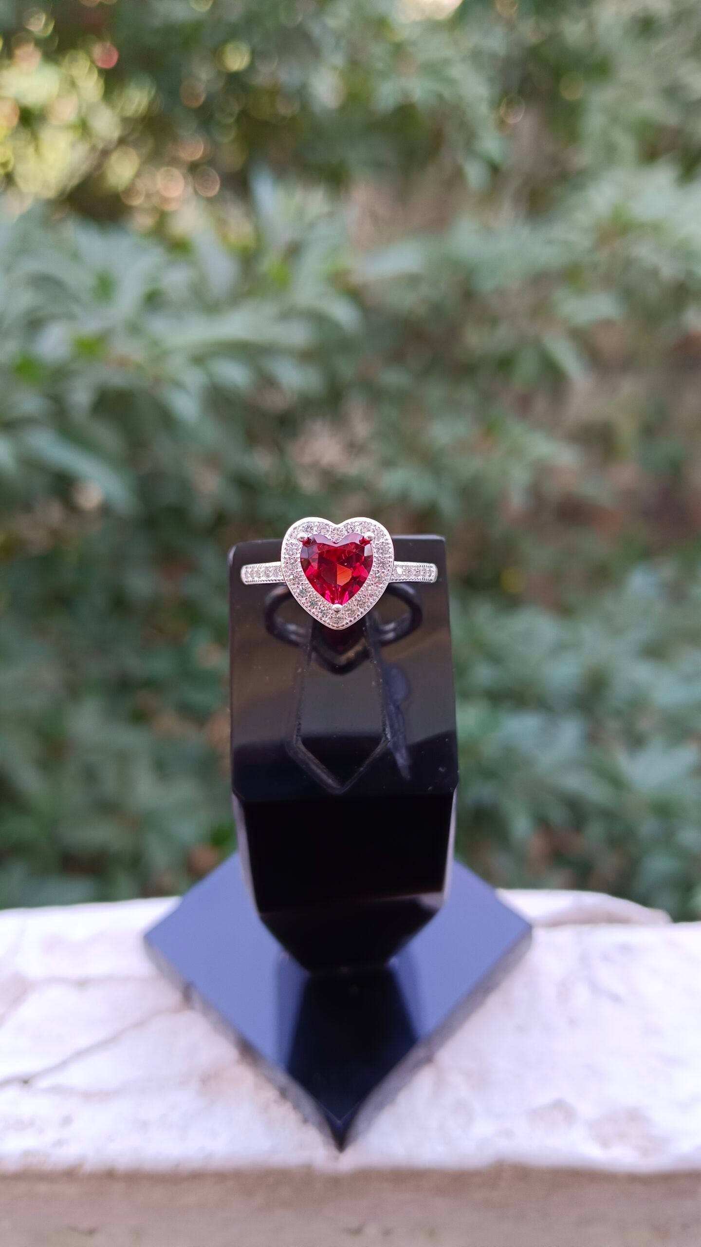Red Zircon Ladies Ring