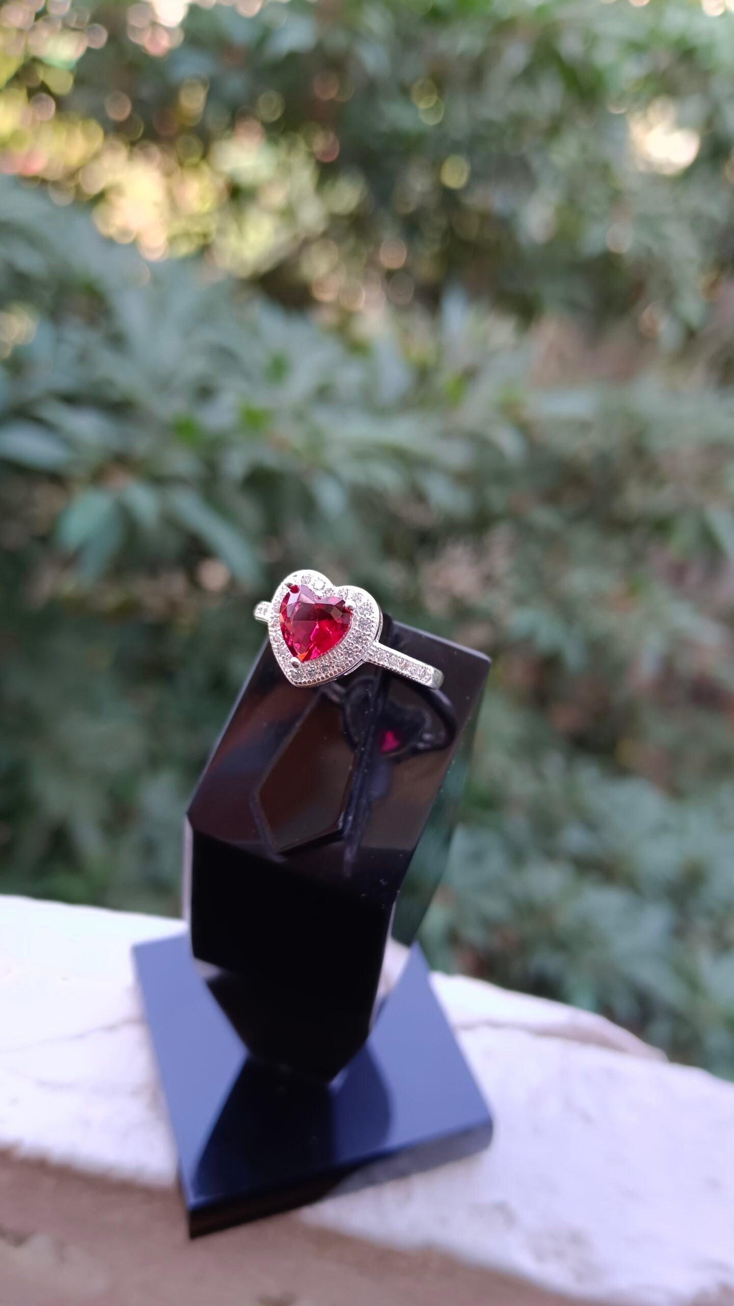 Red Zircon Ladies Ring