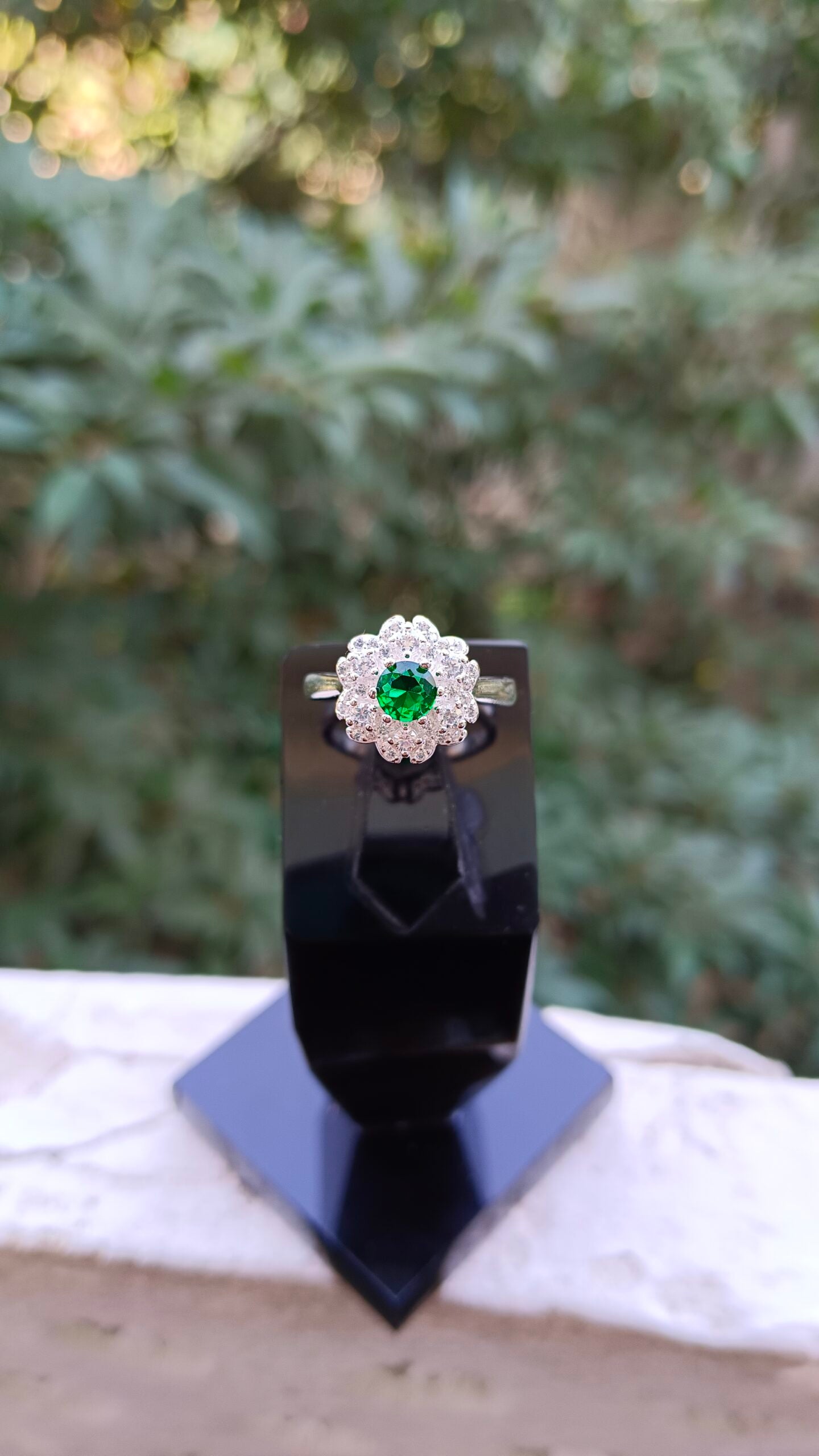 Green Zircon Ladies Ring