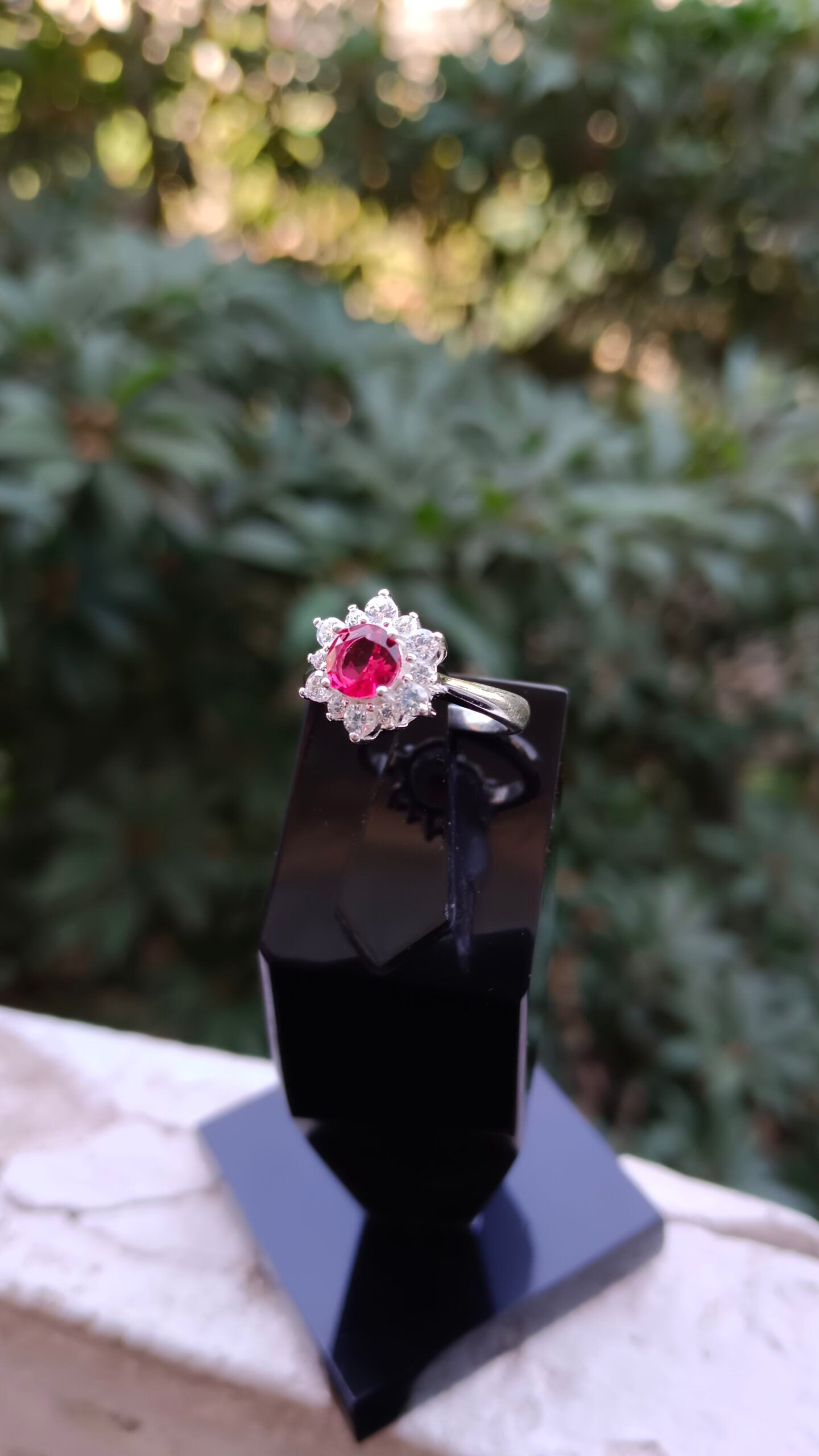 Red Zircon Ladies Ring