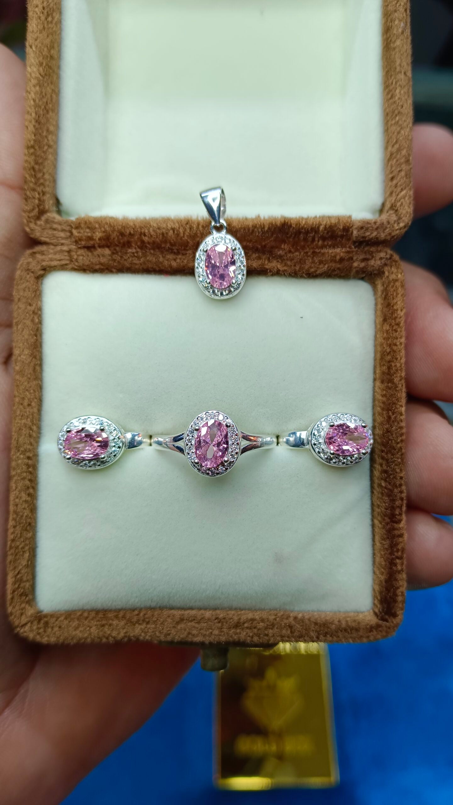 Locket Set For Girls With Earing And Ring Pure Silver (Imported