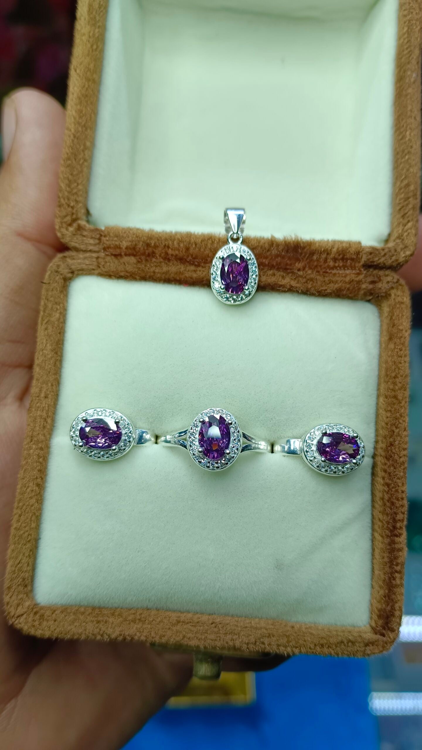 Locket Set For Girls With Earing And Ring Pure Silver (Imported Chandi)
