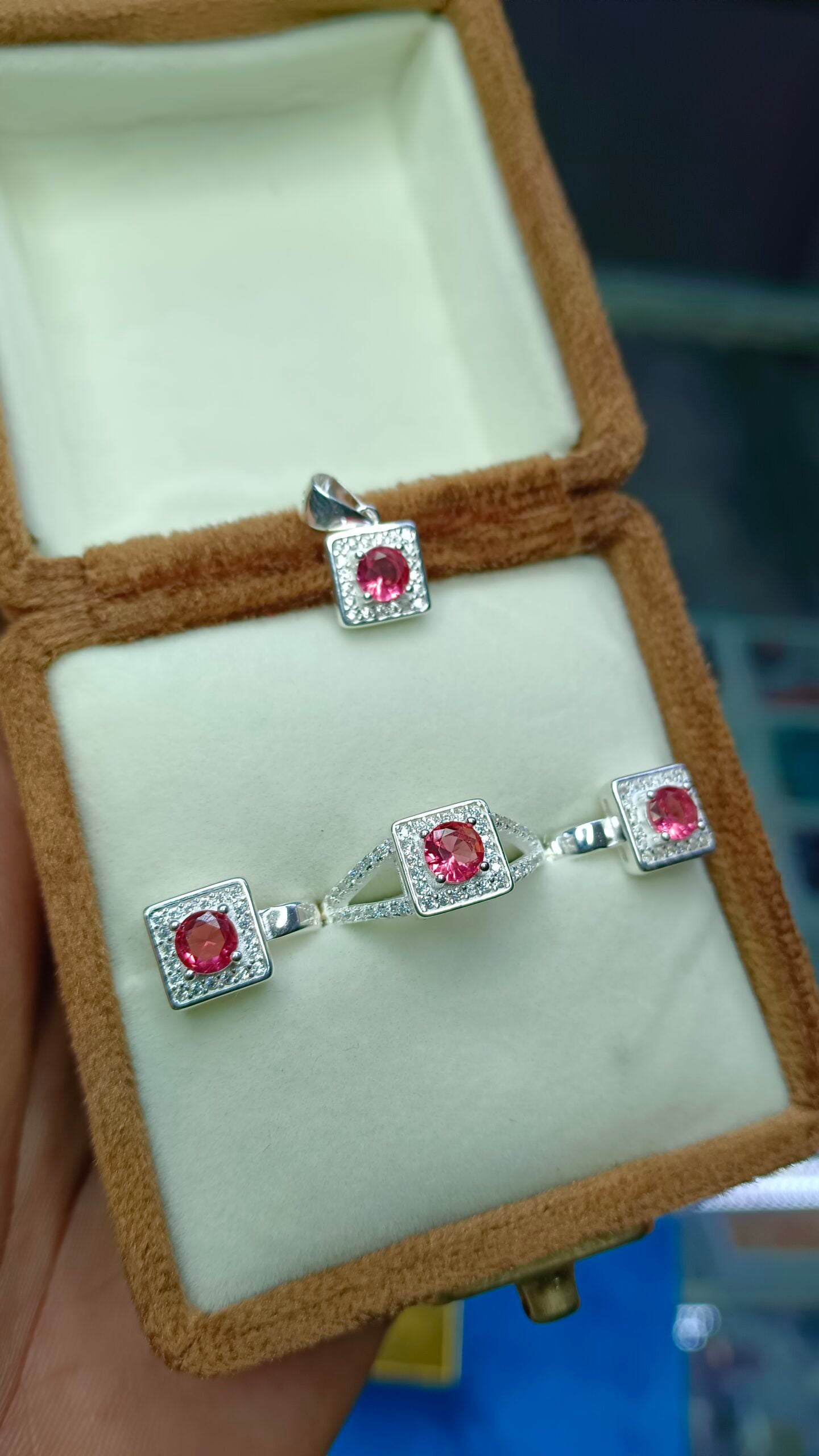 Locket Set For Girls With Earing And Ring Pure Silver (Imported Chandi)