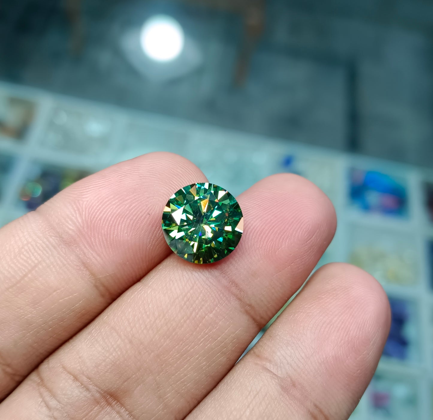 Green Moissanite Diamond 7 CRT