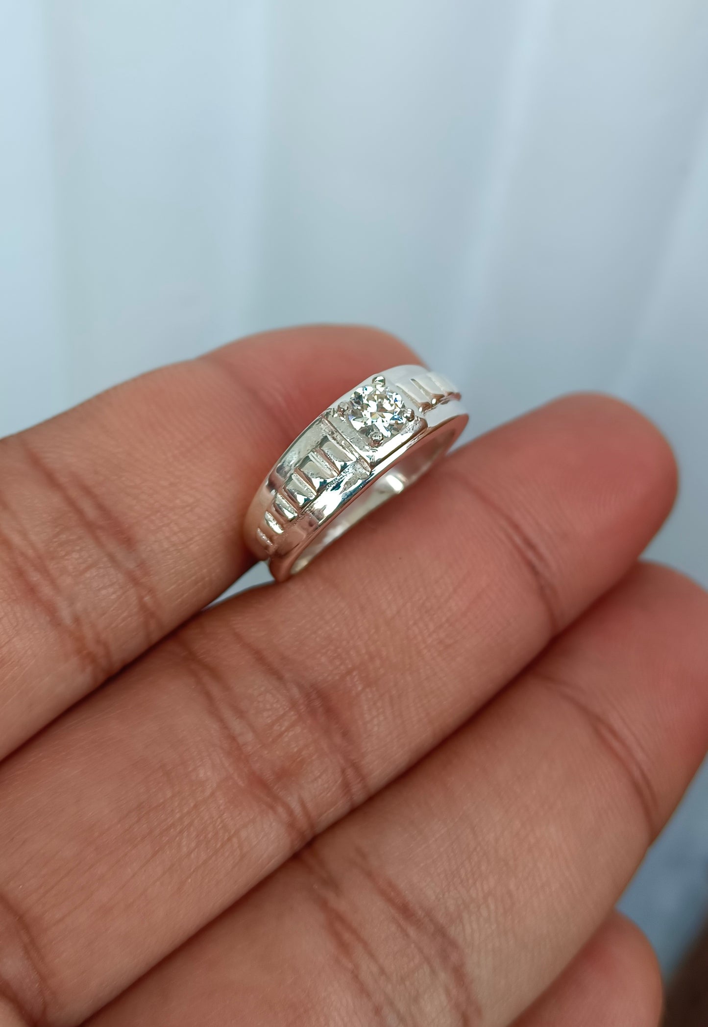0.50 CRT Moissanite diamond ring Pure silver