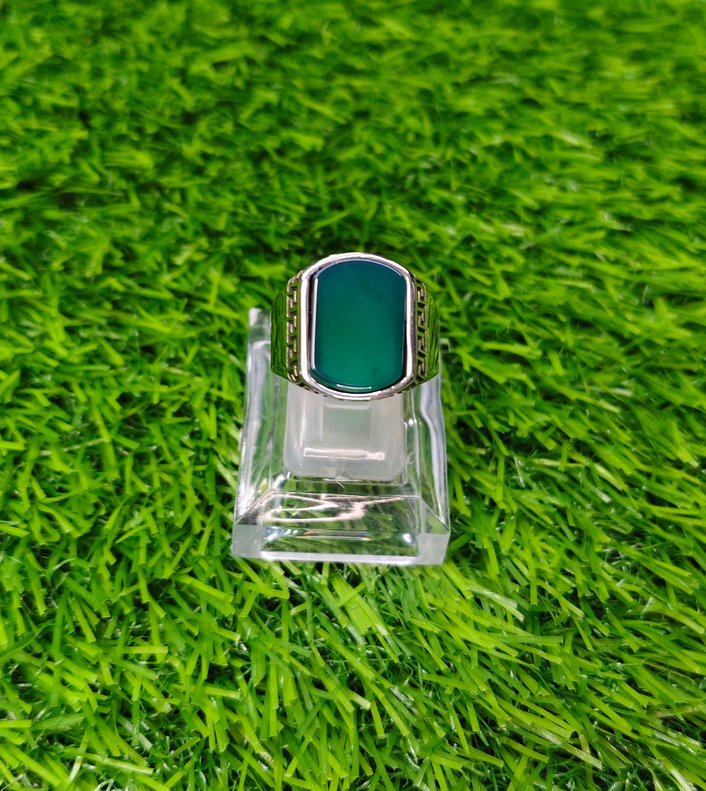 Turkish Ring - Green Aqeeq