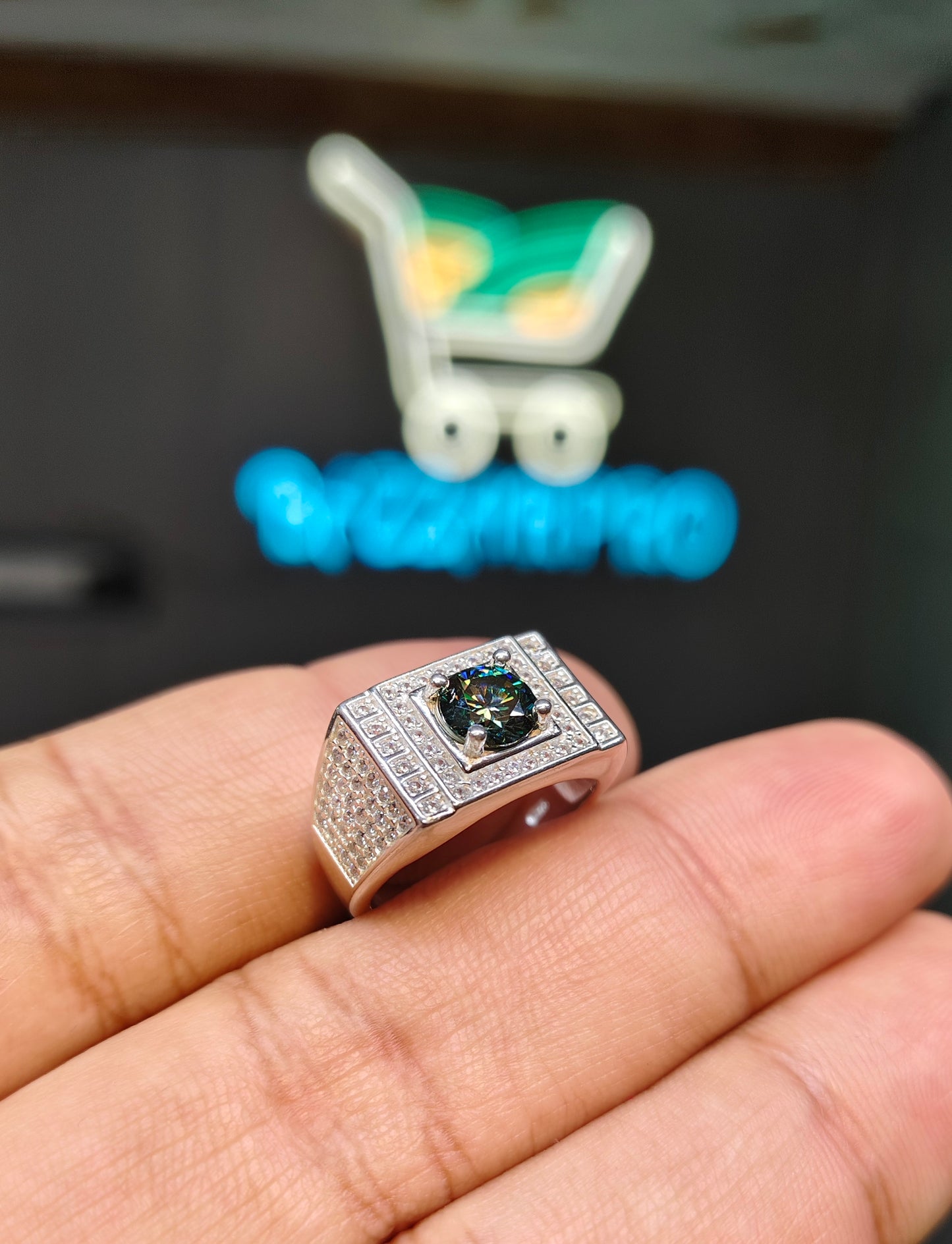 Natural Moissanite Diamond Ring