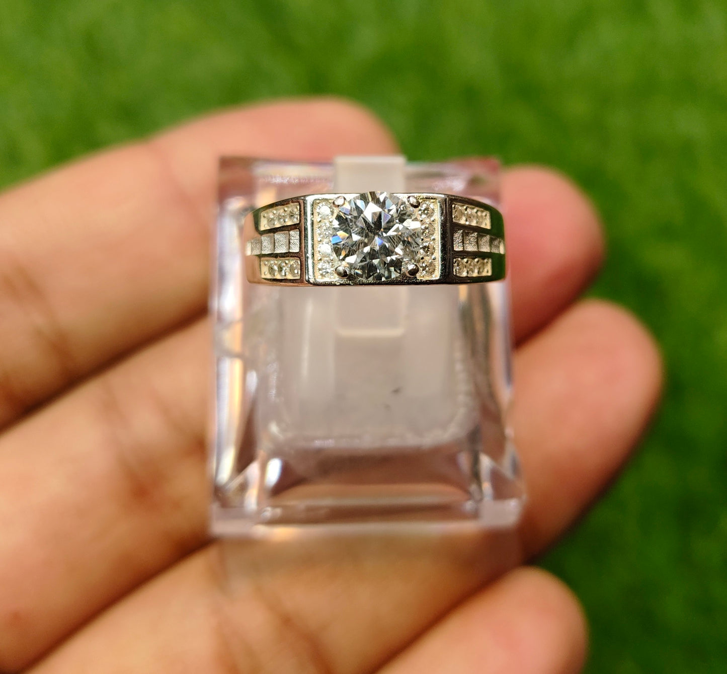 Natural Moissanite Diamond Ring